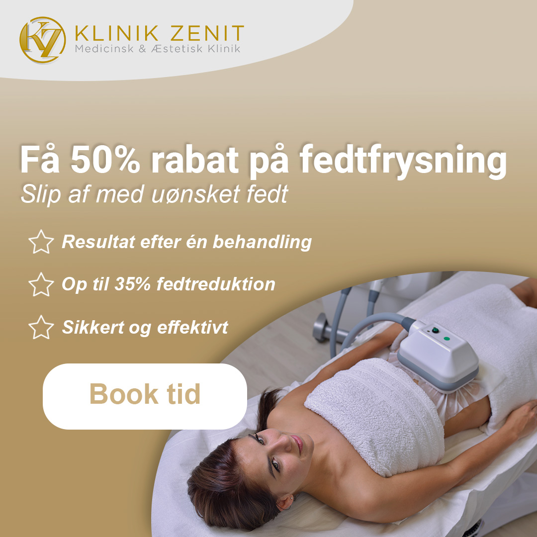 Klinik Zenit Facebook ad: Spar 50% på fedtfrysning i dag!