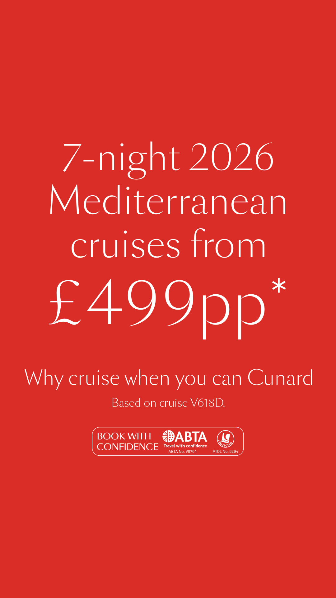 Cunard Facebook ad from Jul 10, 2026