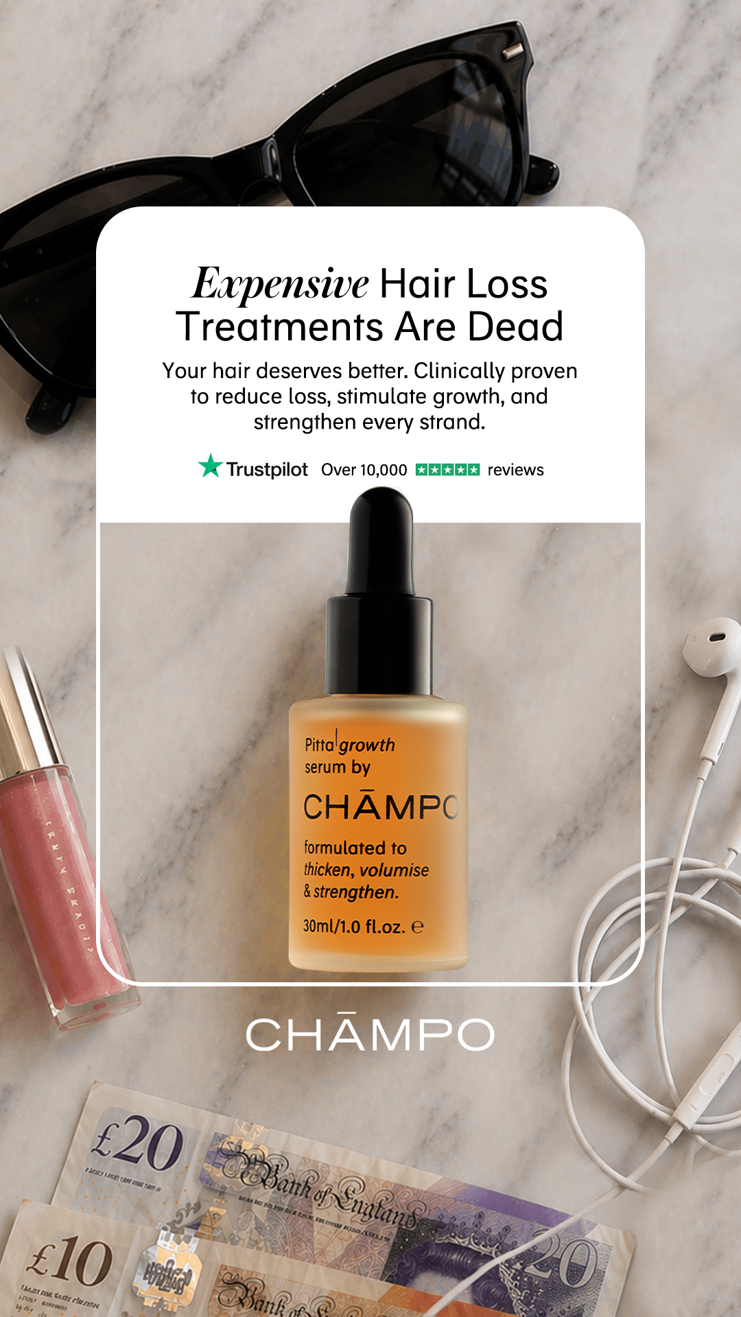 Chāmpo Haircare Facebook ad