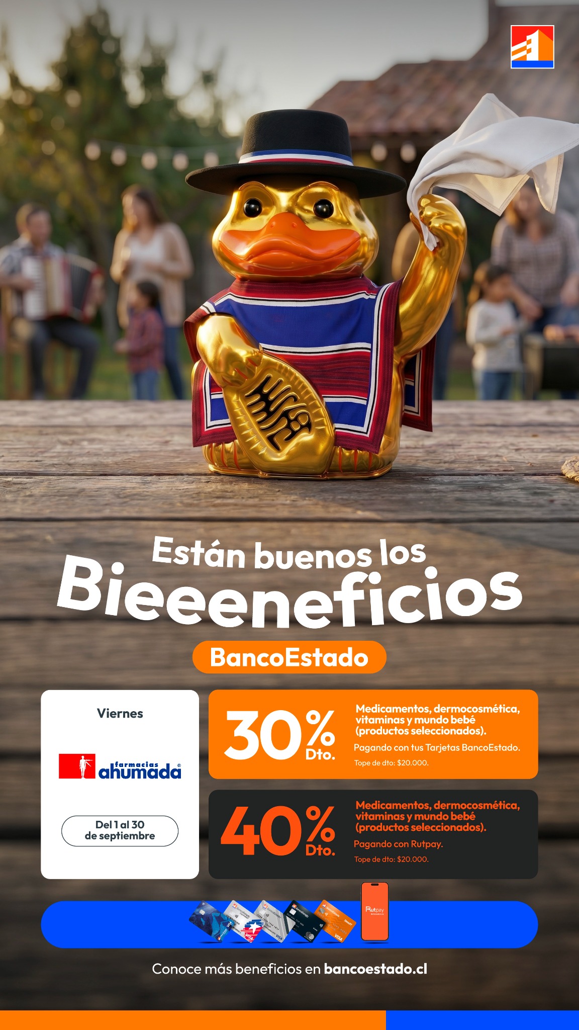 BancoEstado Facebook ad: Aprovecha tus Bieeeneficios