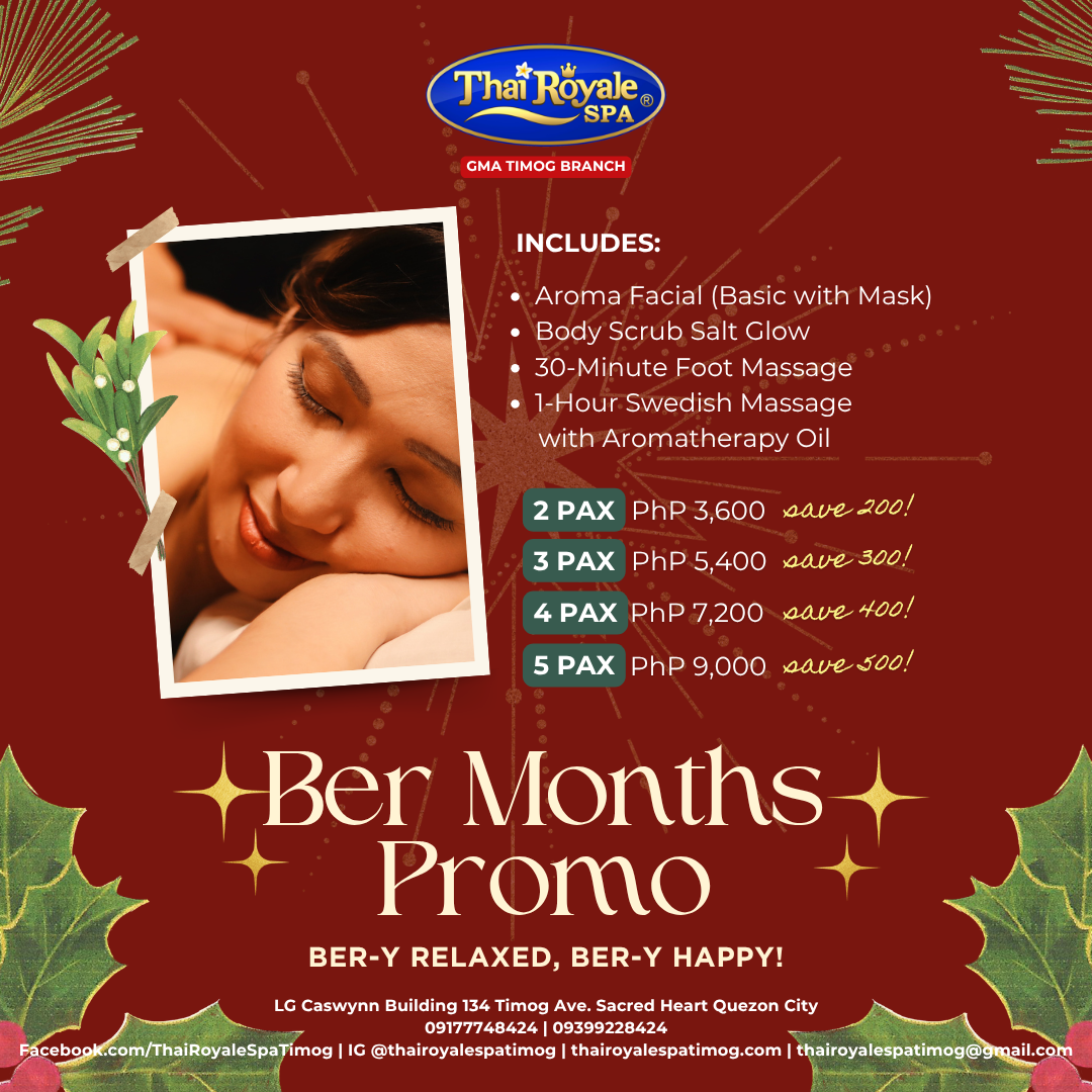 Thai Royale Spa GMA Timog Facebook ad: BER MONTHS PROMO