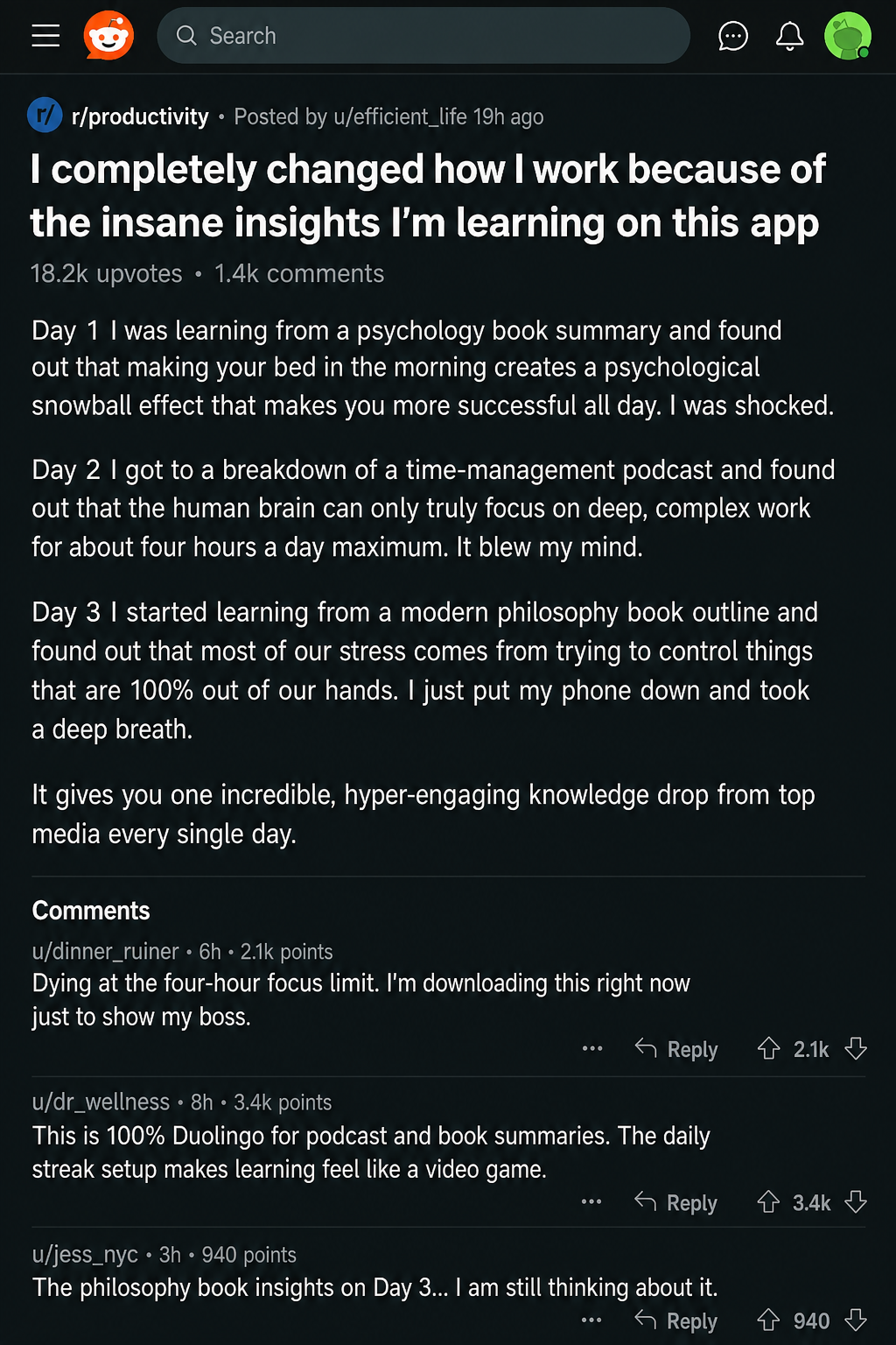 Deepstash Facebook ad