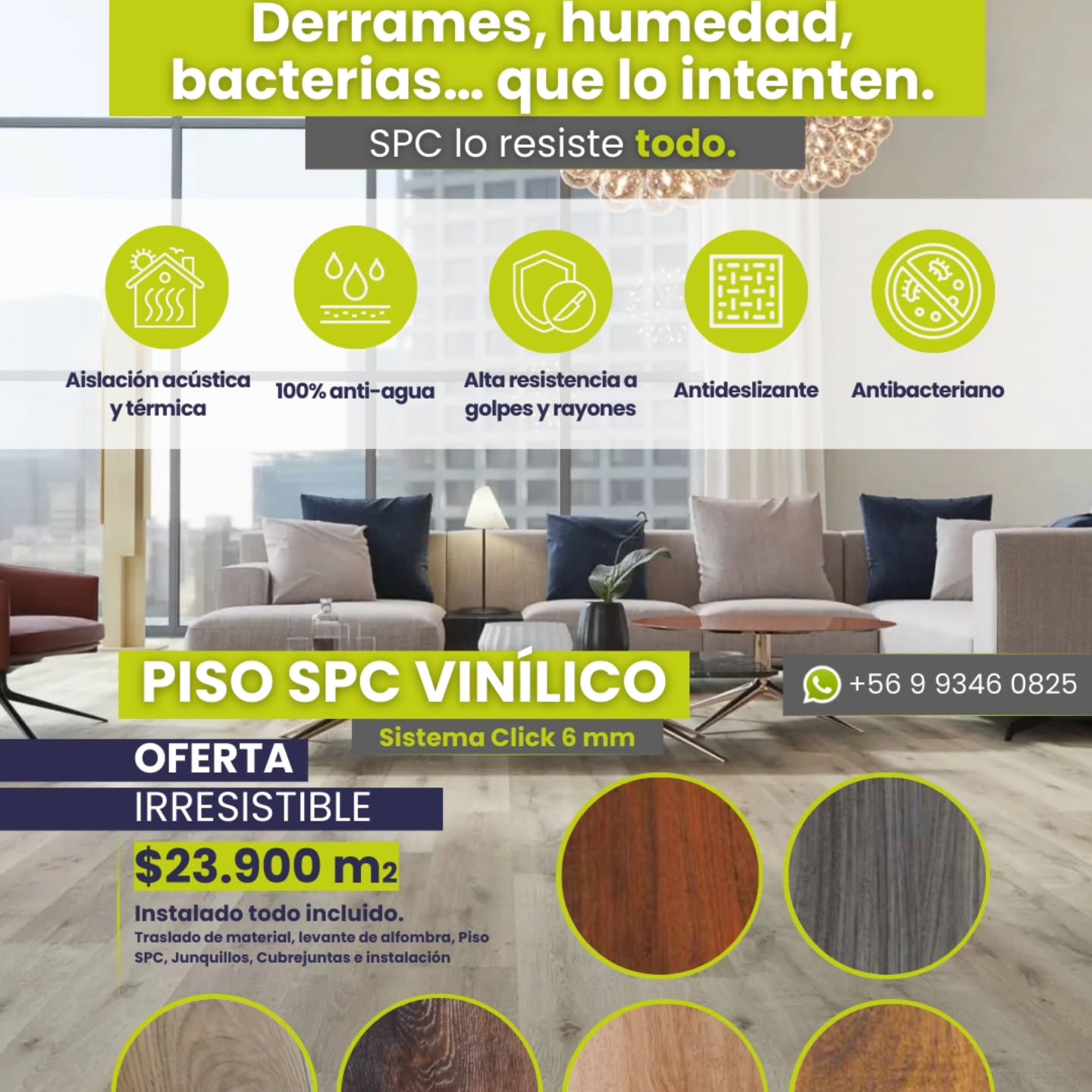 Constructora S3 Facebook ad: ¡DERRAMES, HUMEDAD Y BACTERIAS.