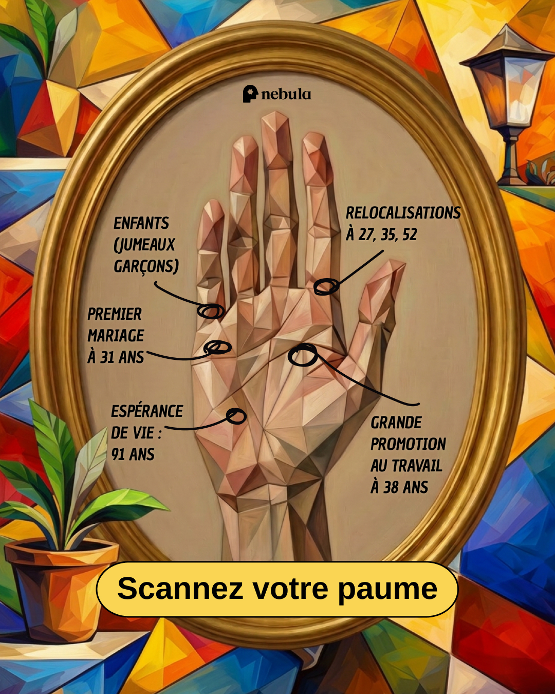 Nebula: Palm Reading Facebook ad