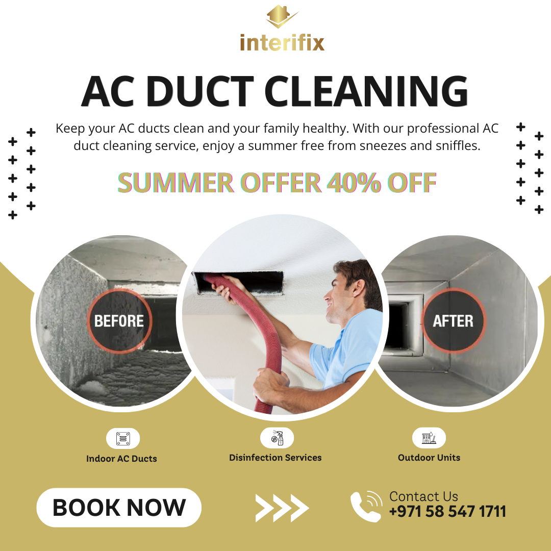 Interifix Facebook ad: Allergy-Free Air with Our AC Duct Cleaning Service!