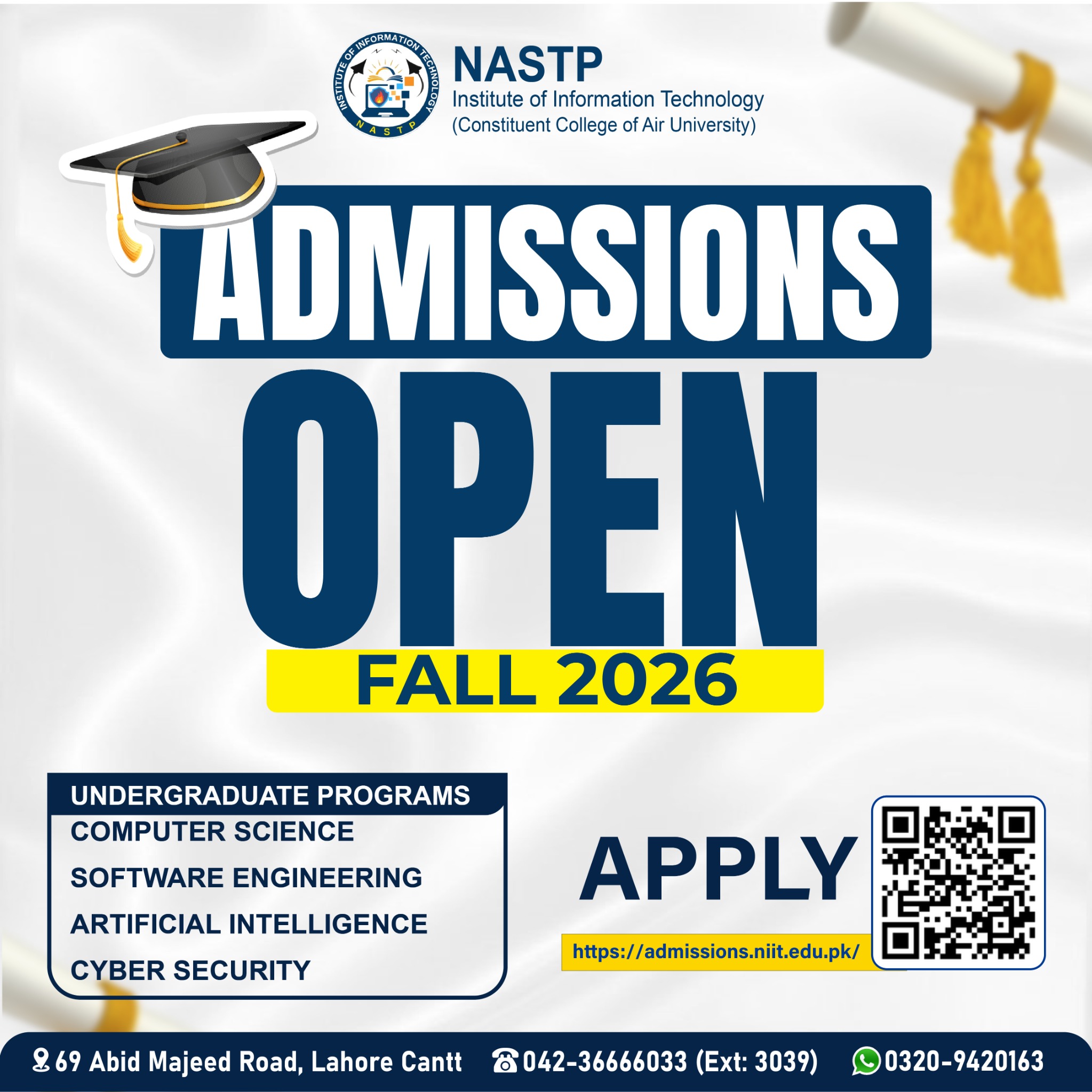 NASTP Institute of Information Technology, Lahore Facebook ad: BS Admissions Open, Fall 2026