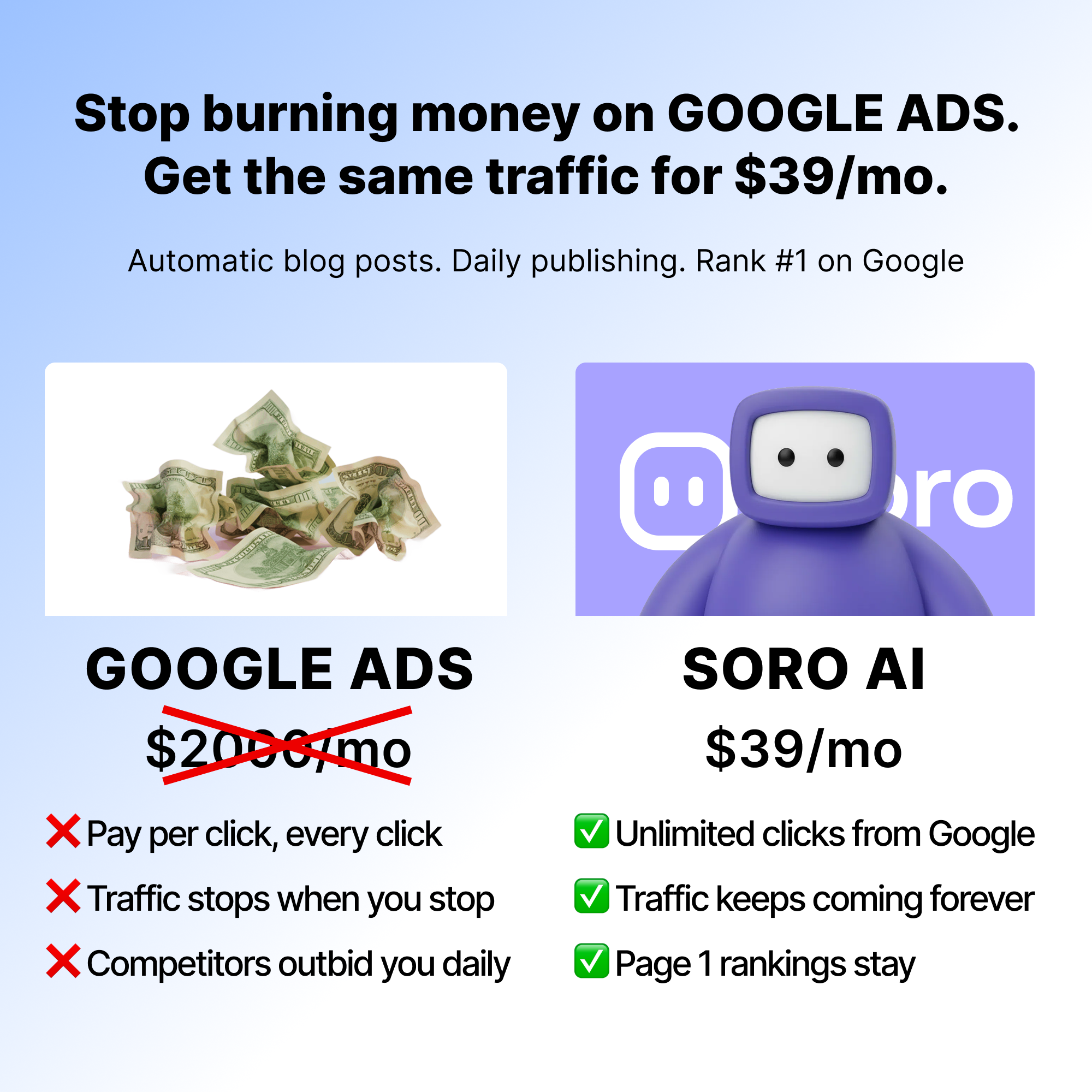 Soro SEO Facebook ad