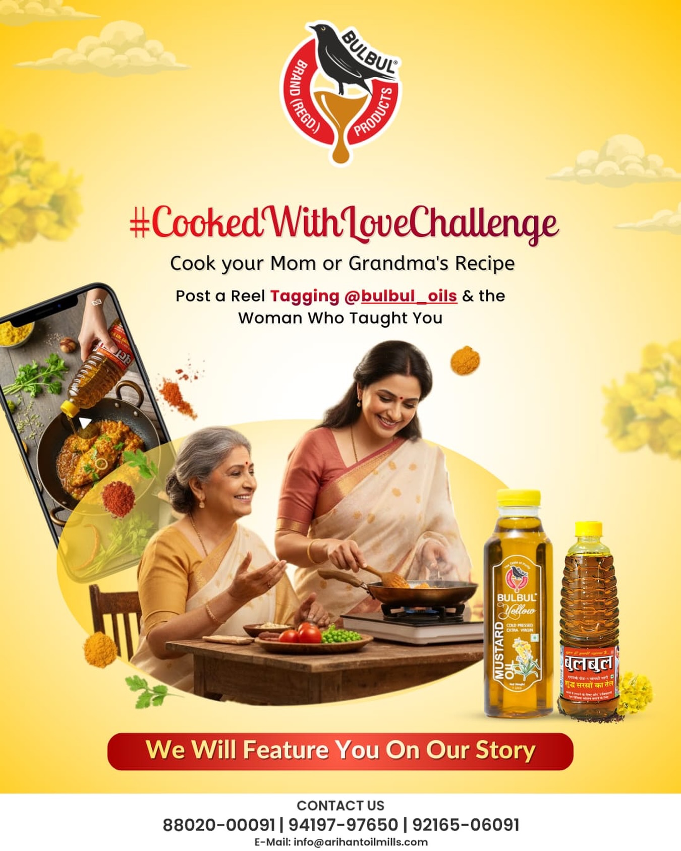 Bulbul OILS Facebook ad: Cook your Mom or Grandma’s secret recipe with…