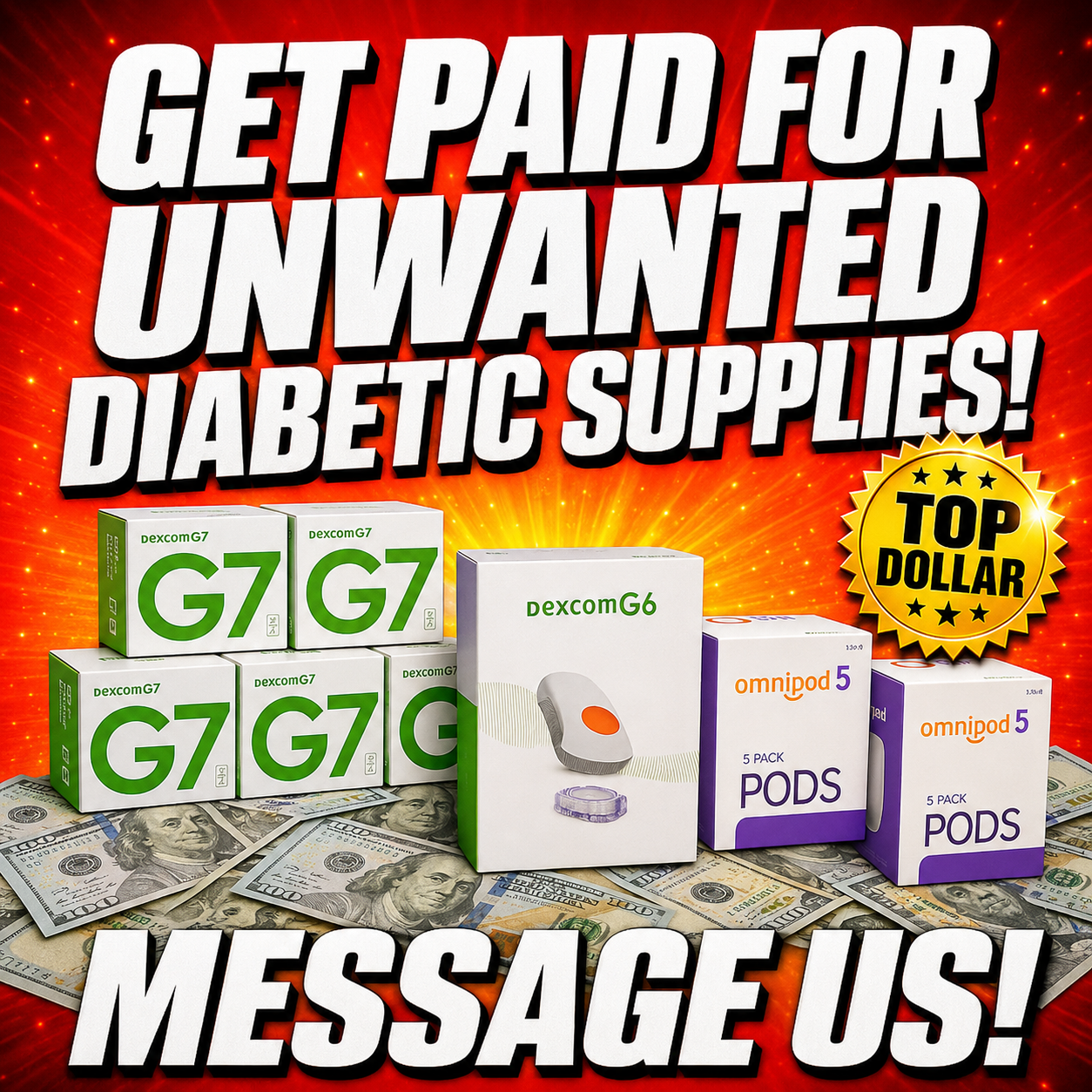 Chicago Cash for Diabetic Supplies Facebook ad