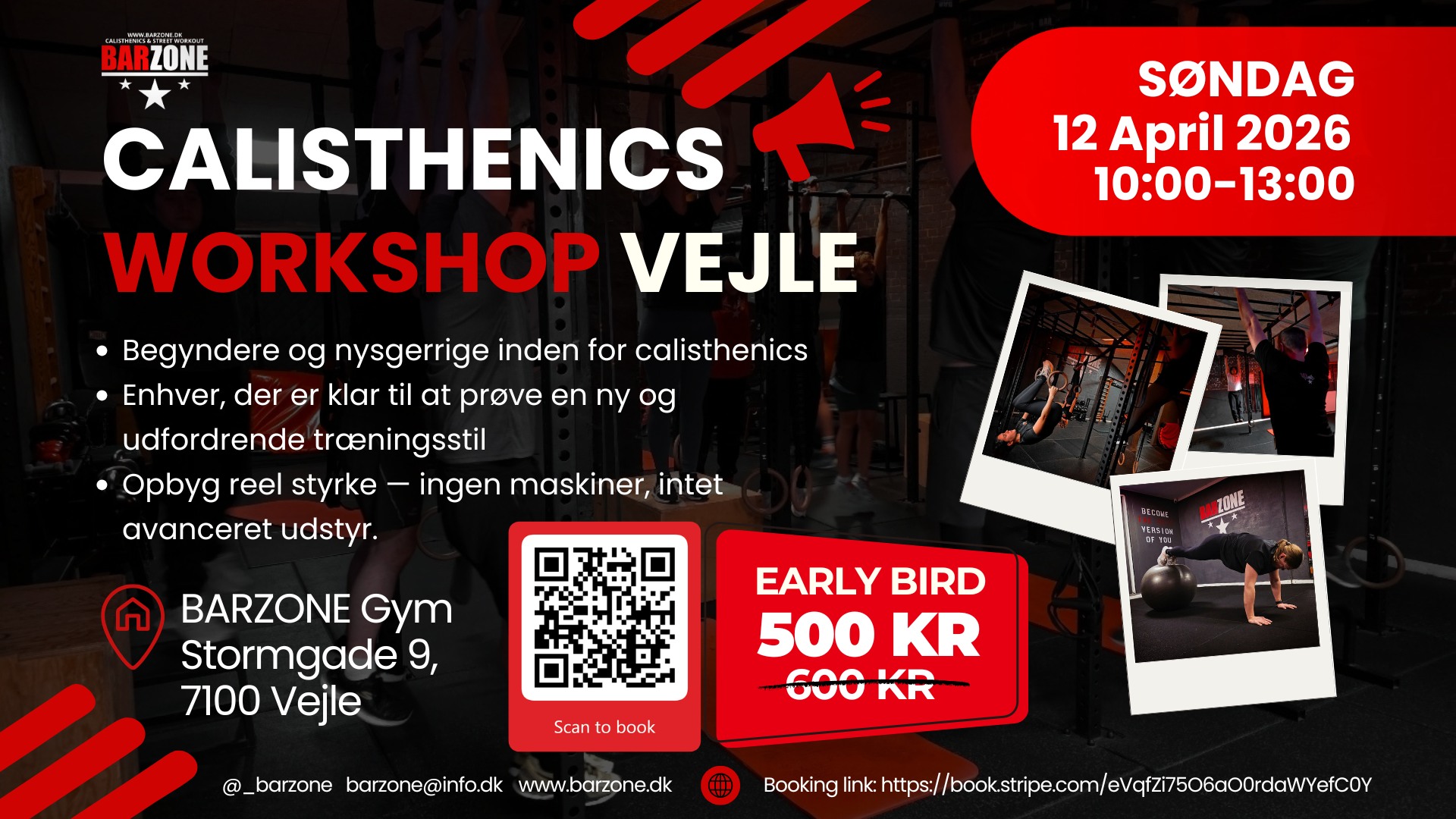 BARZONE Facebook ad: Calisthenics Intro Workshop
