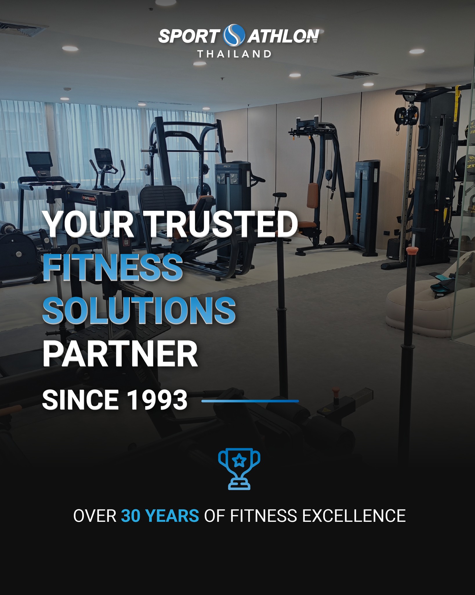 Sportathlon (Thailand) Ltd. Facebook ad: More than 30 years of delivering premium fitness…