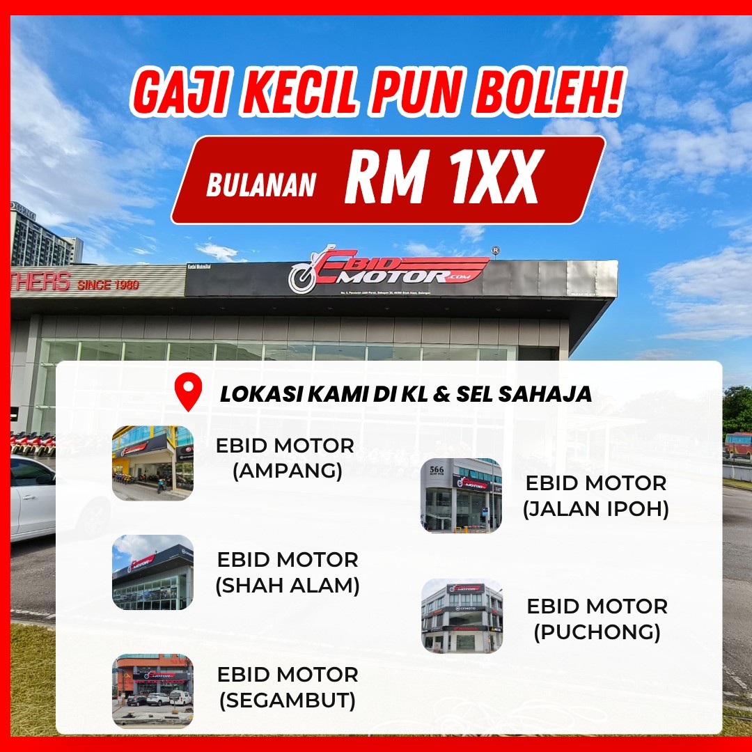 Ebidmotor.com Facebook ad: MOTOR BARU BANYAK SANGAT, SAMPAI TAK TAHU NAK…
