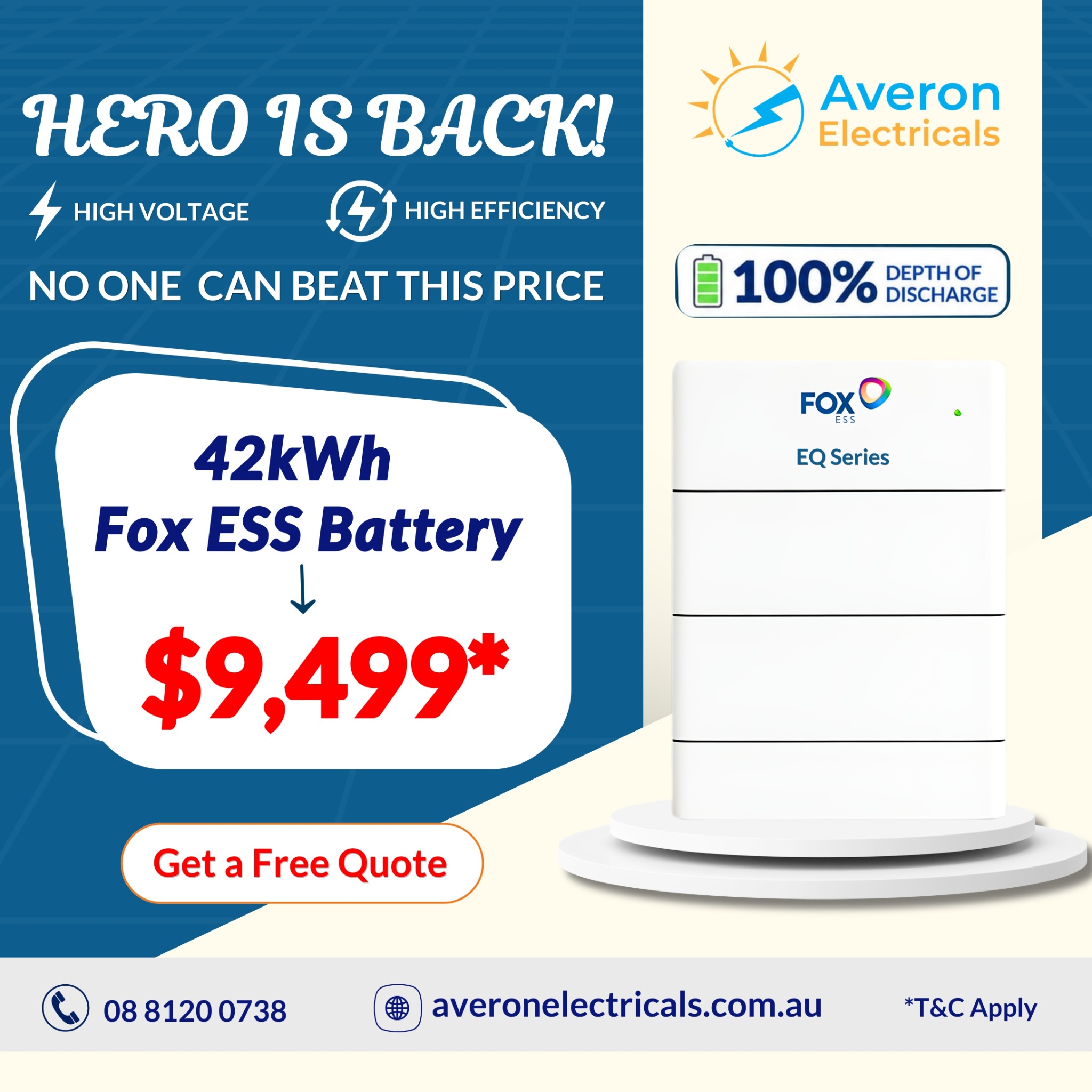 Averon Electricals Facebook ad from Jun 23, 2026