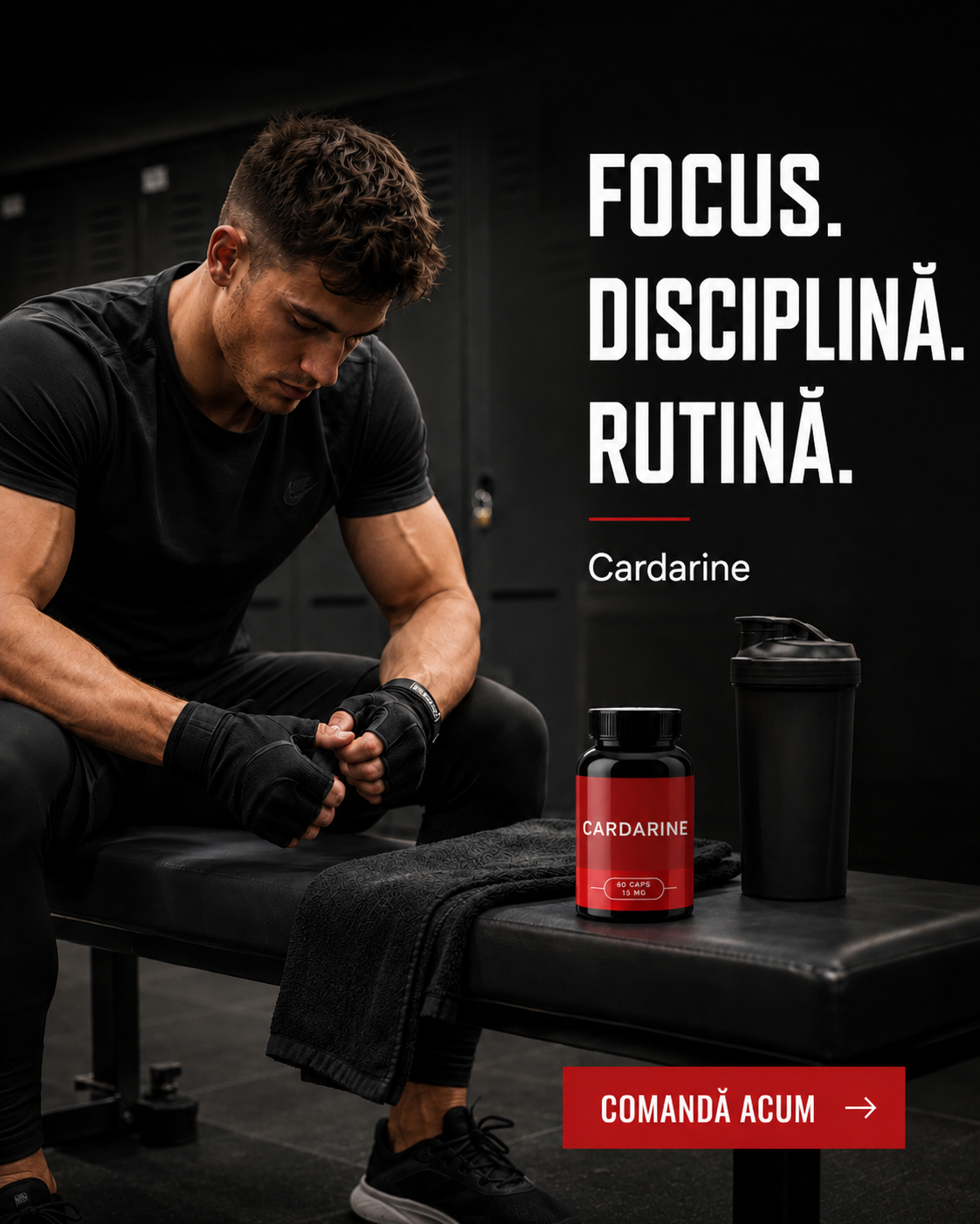 SARMs Facebook ad: Focus. Disciplină. Rutină.