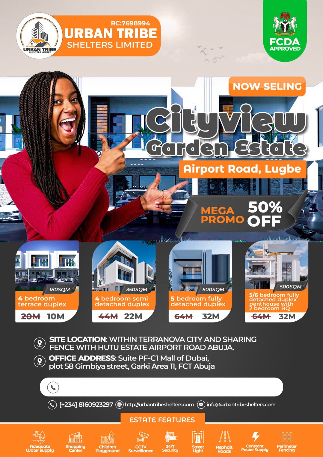 Urban Realtor Francis Facebook ad: 50% OFF in Lugbe?!