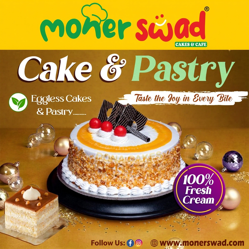 Moner Swad Facebook ad: Moner Swad is the right place for Bakery/Confectionery/Fast…