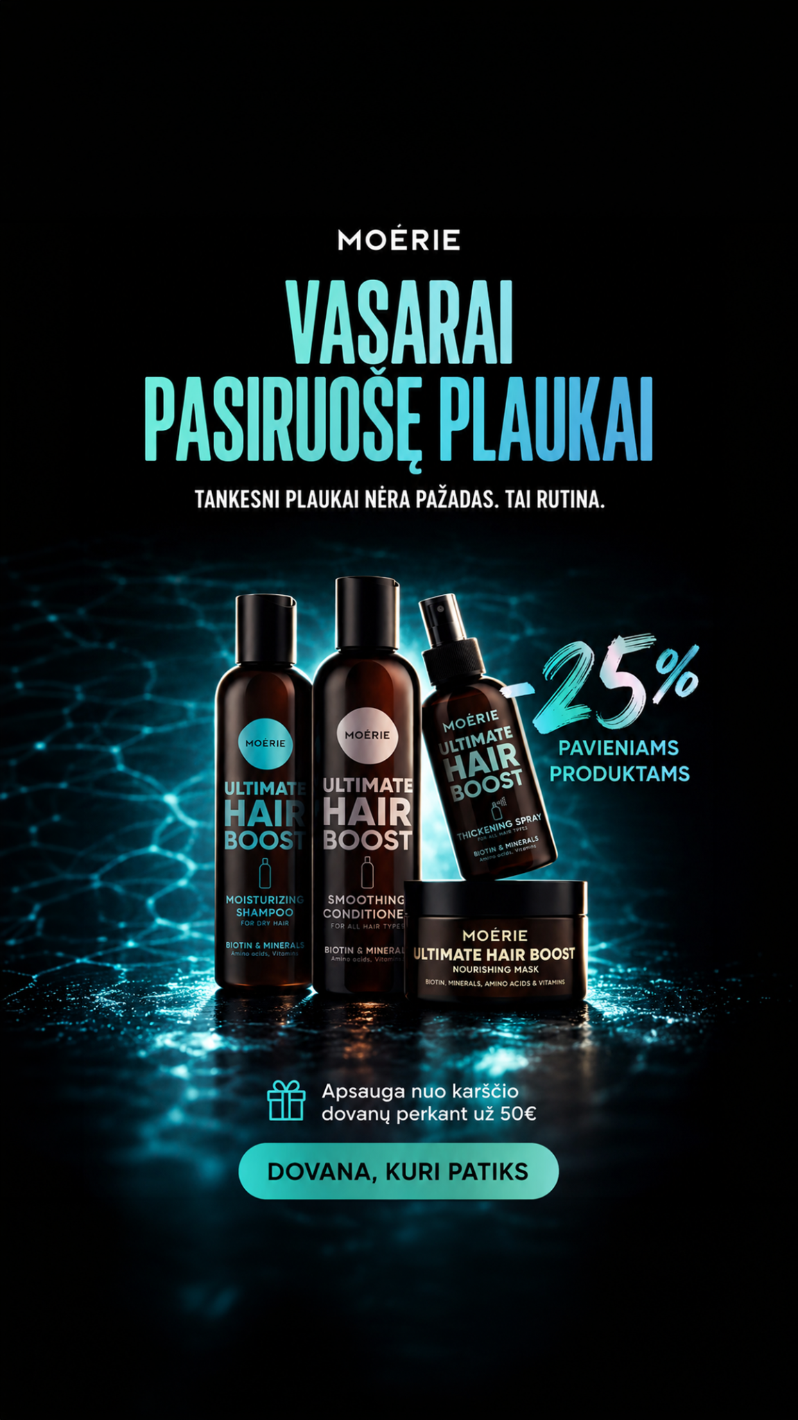 Moérie Beauty Facebook ad: -25% Nuolaida + Dovana!