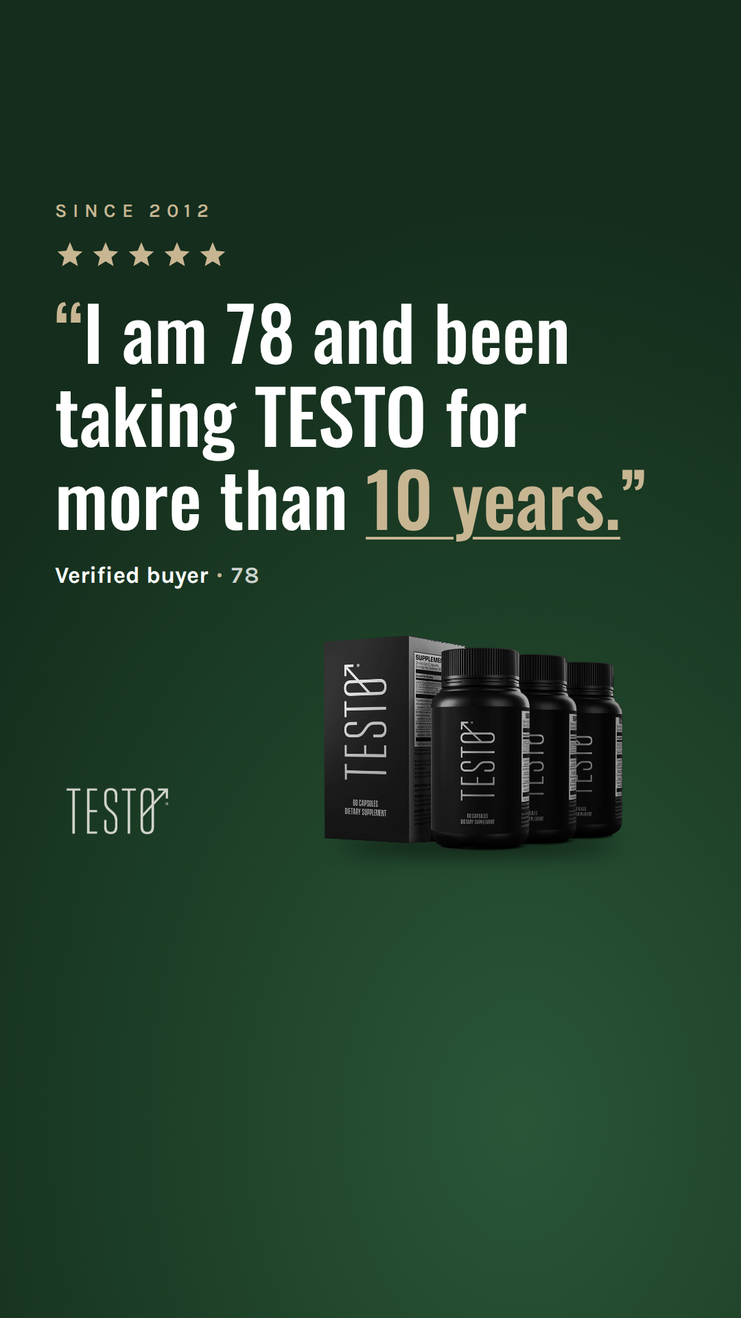 TESTO Facebook ad: NZ made since 2012. 90-day guarantee.