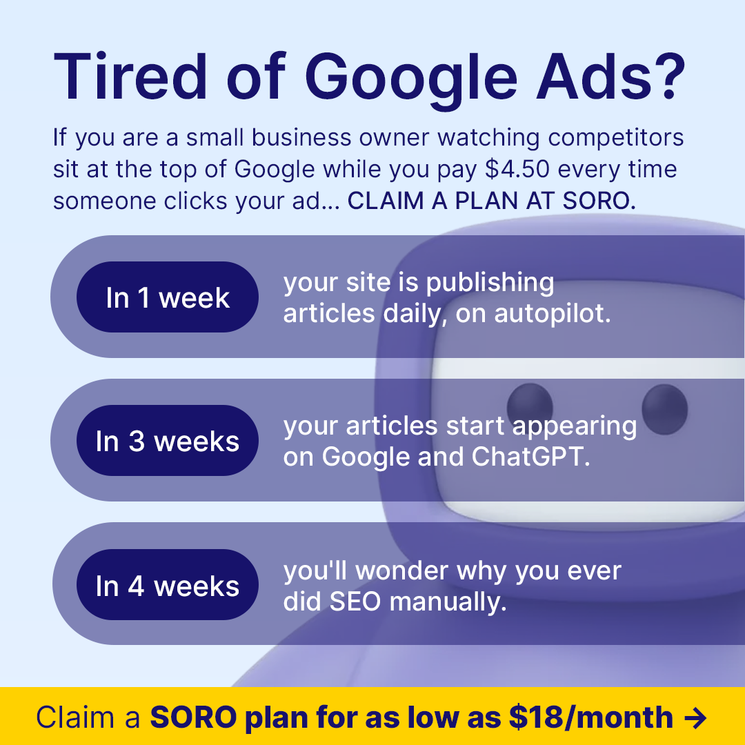 Soro SEO Facebook ad