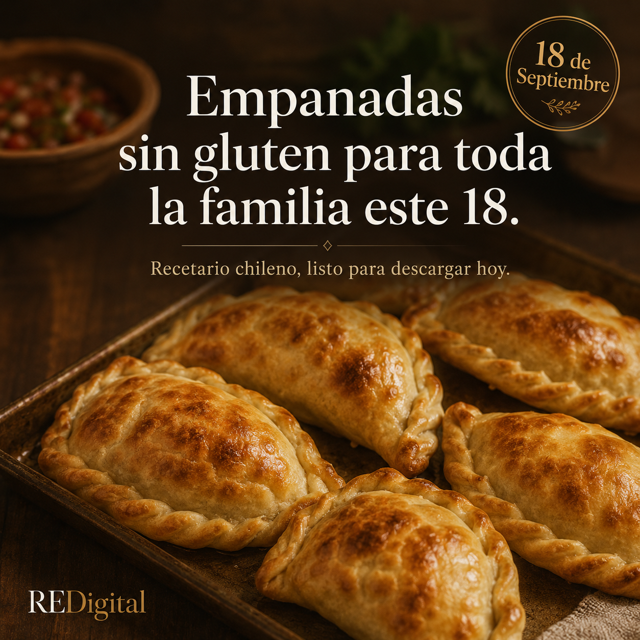 Redigital Facebook ad: +100 recetas sin gluten que sí funcionan