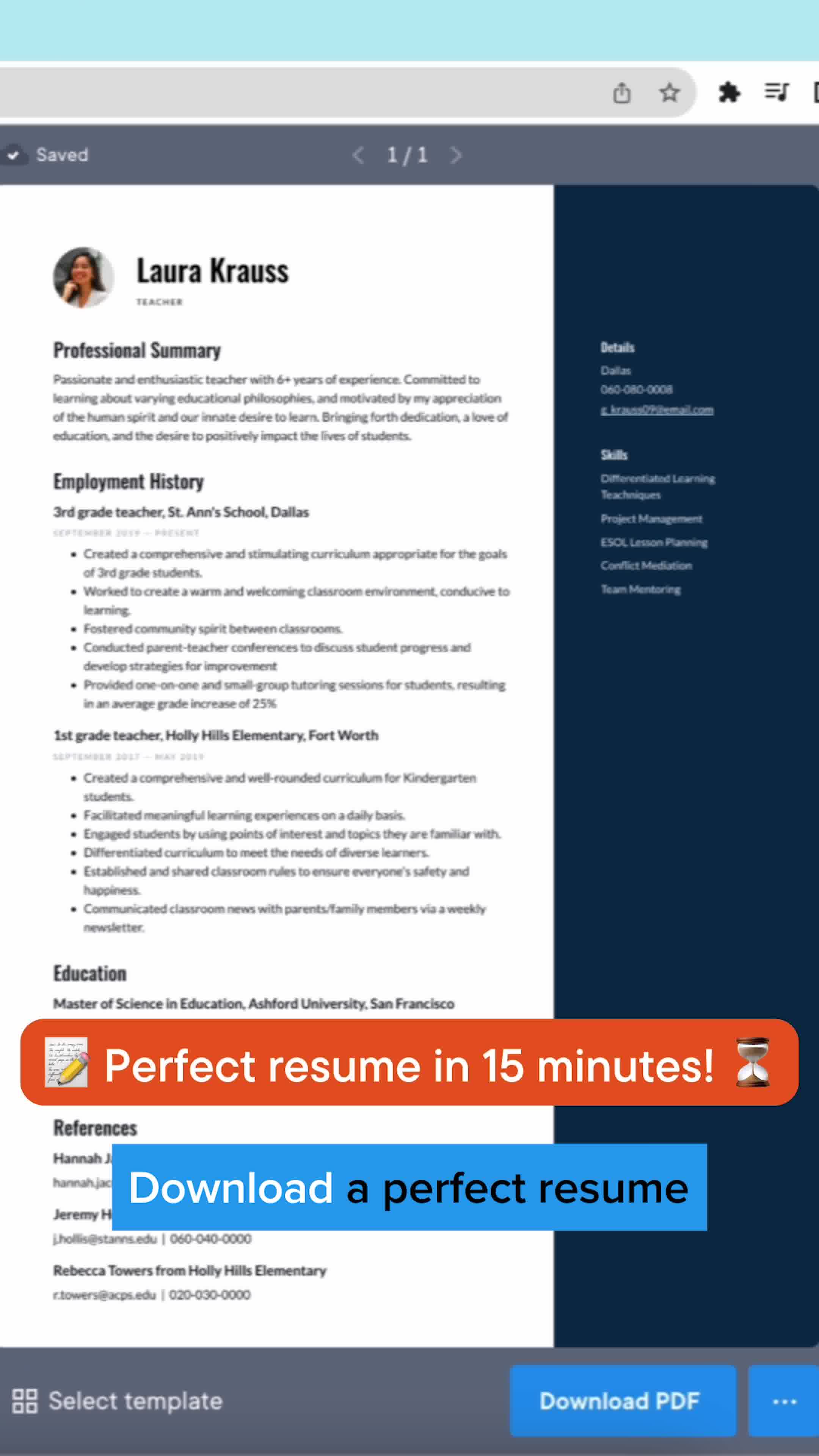Resume.io Facebook ad from May 13, 2026