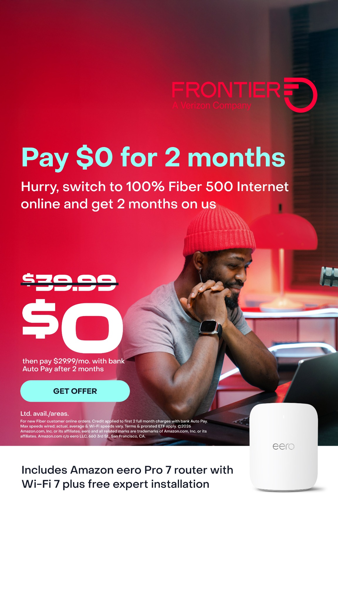 Frontier Internet Facebook ad