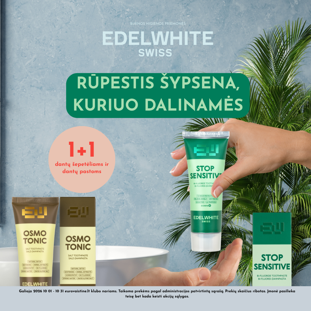 Edelwhite Lietuva Facebook ad: Dvigubai daugiau rūpesčio