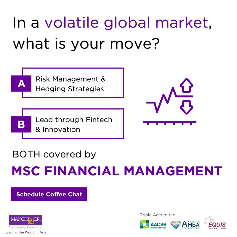 The University of Manchester - East Asia Centre Facebook ad: Hedge the Risk. Lead the Innovation.