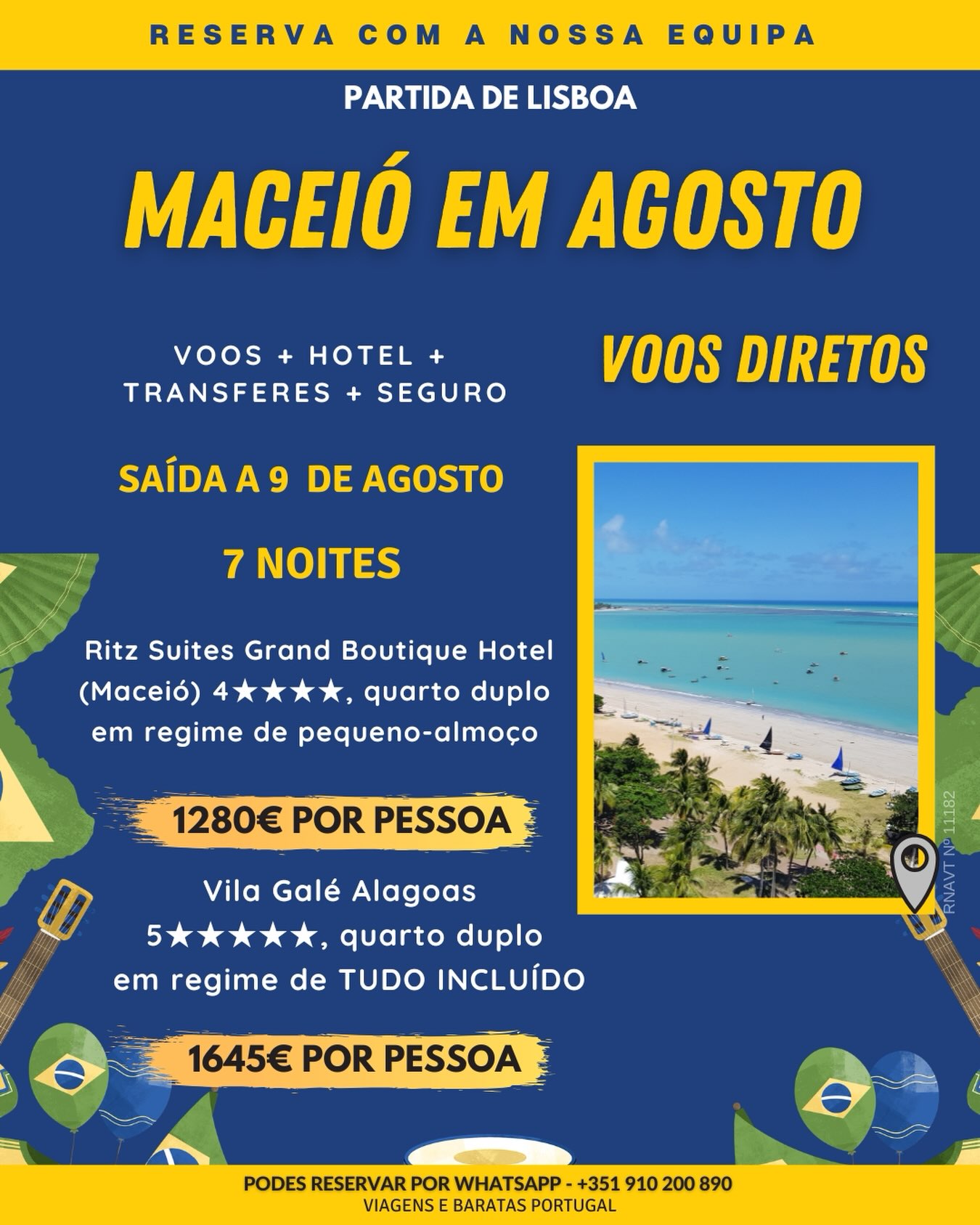 Viagens e Baratas Facebook ad: MACEIÓ A 1280€ POR PESSOA?