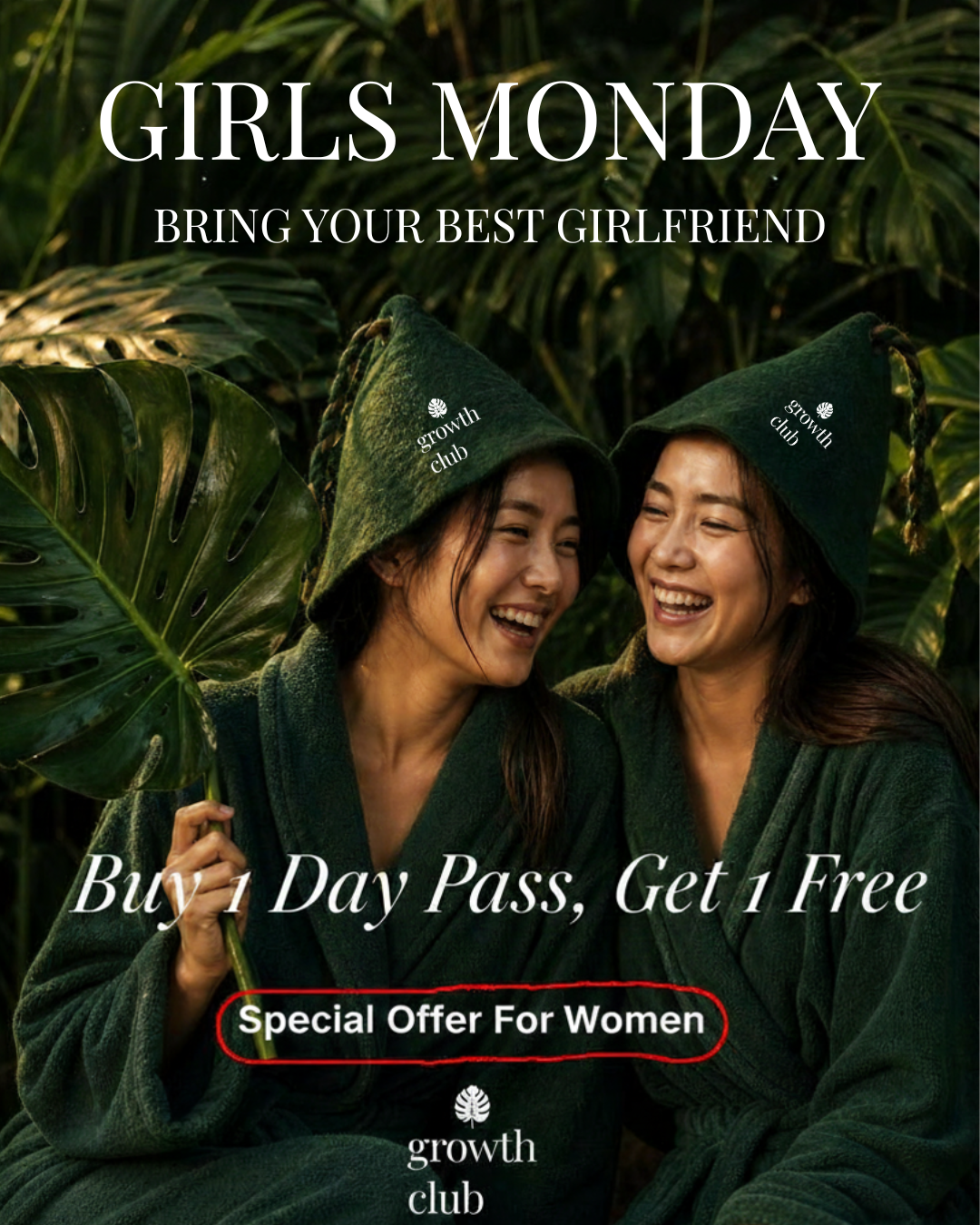 Growth club - ice bath & sauna - Ao Nang, Krabi Facebook ad: Girls Monday, Buy 1 Get 1 Free