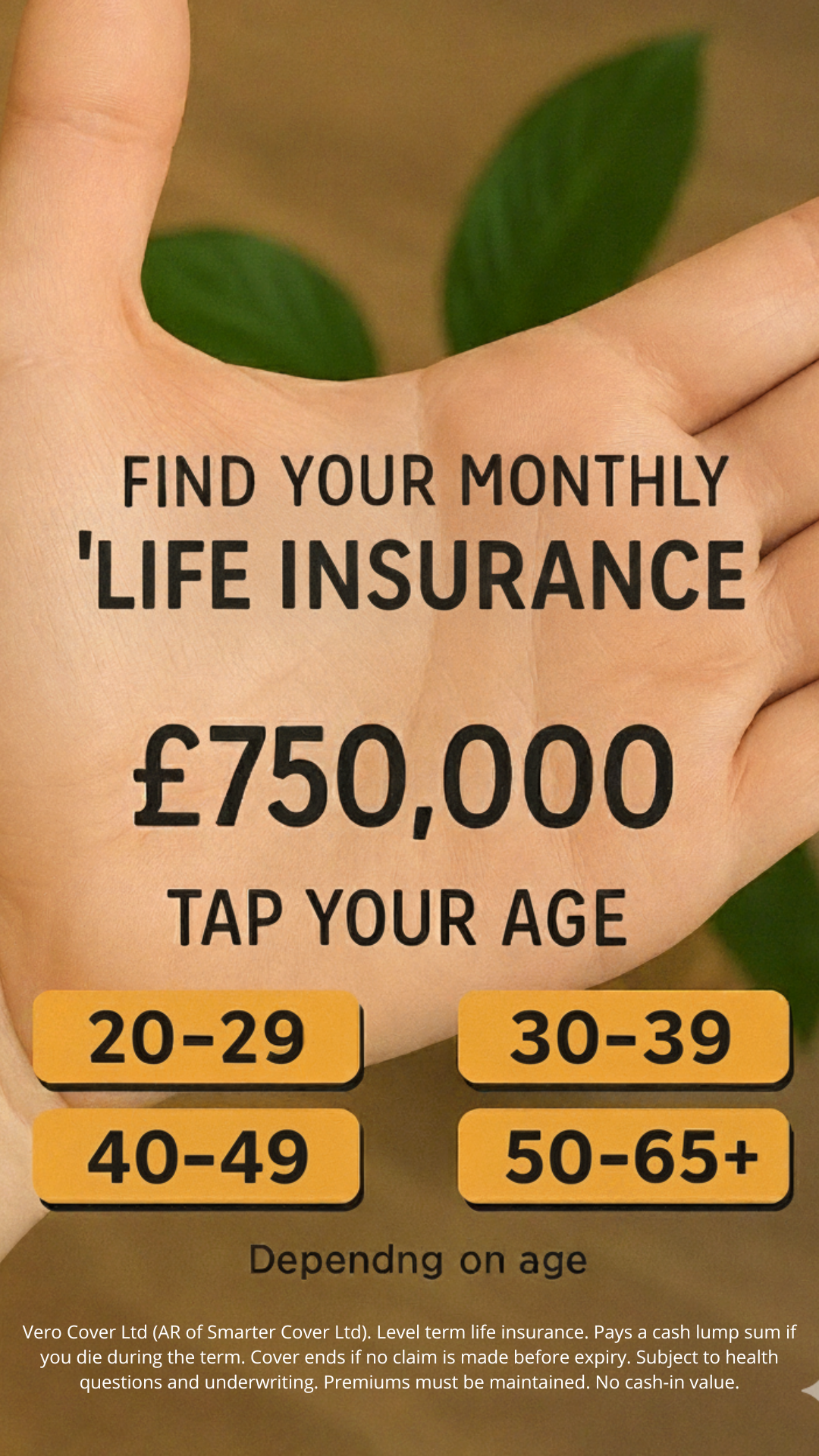 Life Quote Finder Facebook ad: Life Insurance From Just £10 a Month