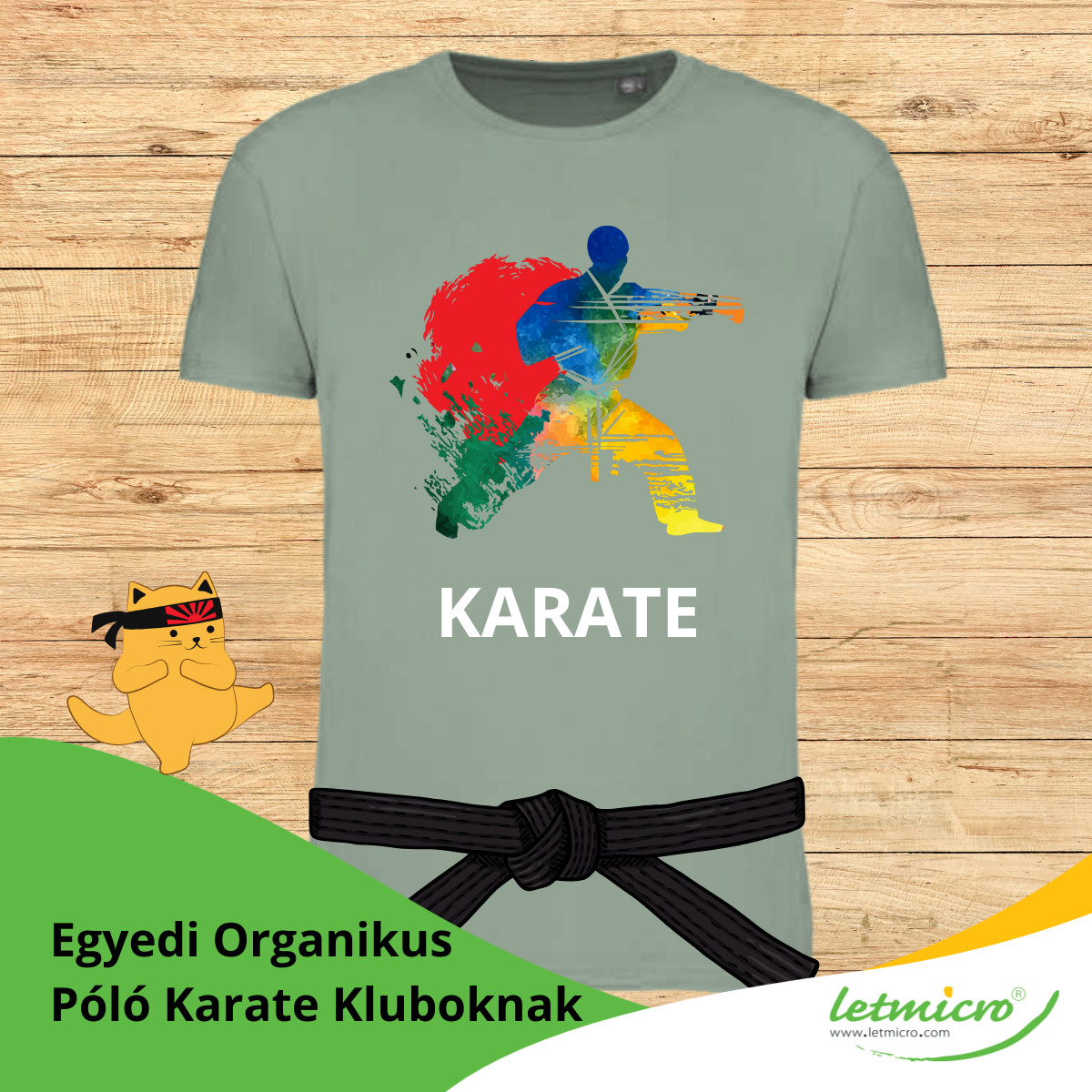 Letmicro Facebook ad: Egyedi Organikus Póló Karate kedvelőknek