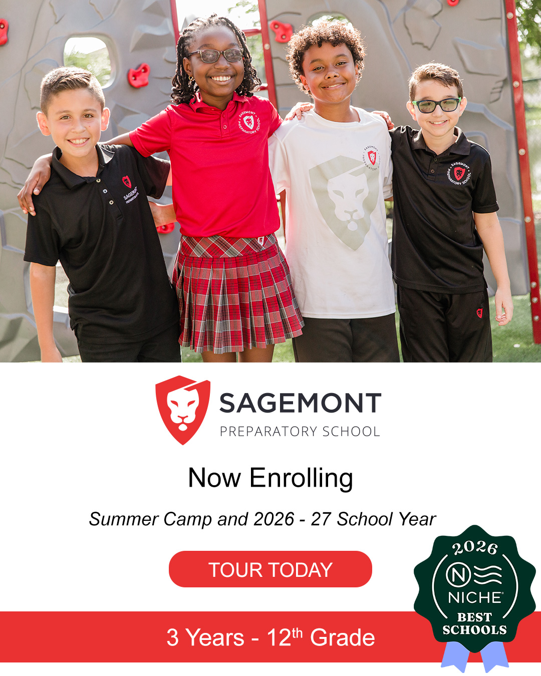Sagemont Preparatory School Facebook ad from Mar 9, 2026