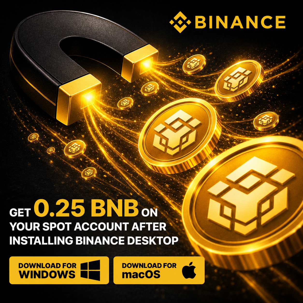 Capital Desk Facebook ad: Get Up to 0.25 BNB with Binance Desktop