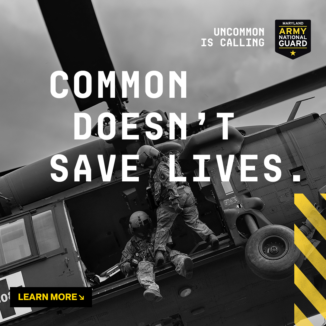 Maryland Army National Guard Recruiting and Retention Facebook ad: Common Doesn't Save Lives.