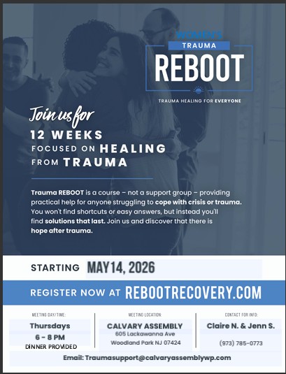 Trauma Reboot Program At Calvary Assembly, Woodland Park NJ Facebook ad