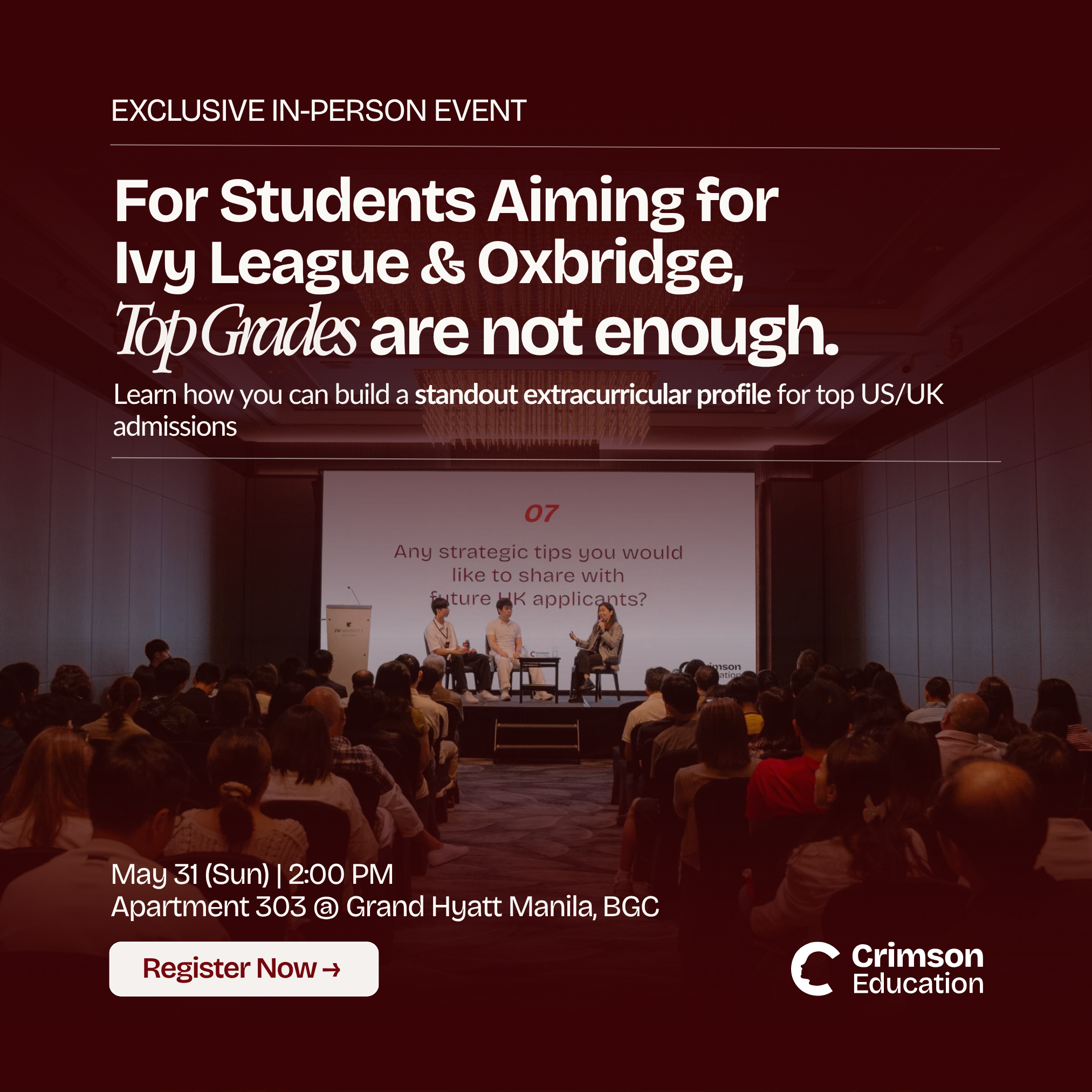 Crimson Education Facebook ad
