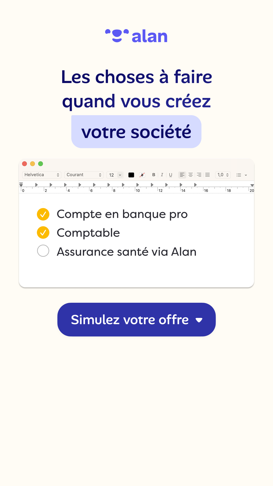 Alan Facebook ad