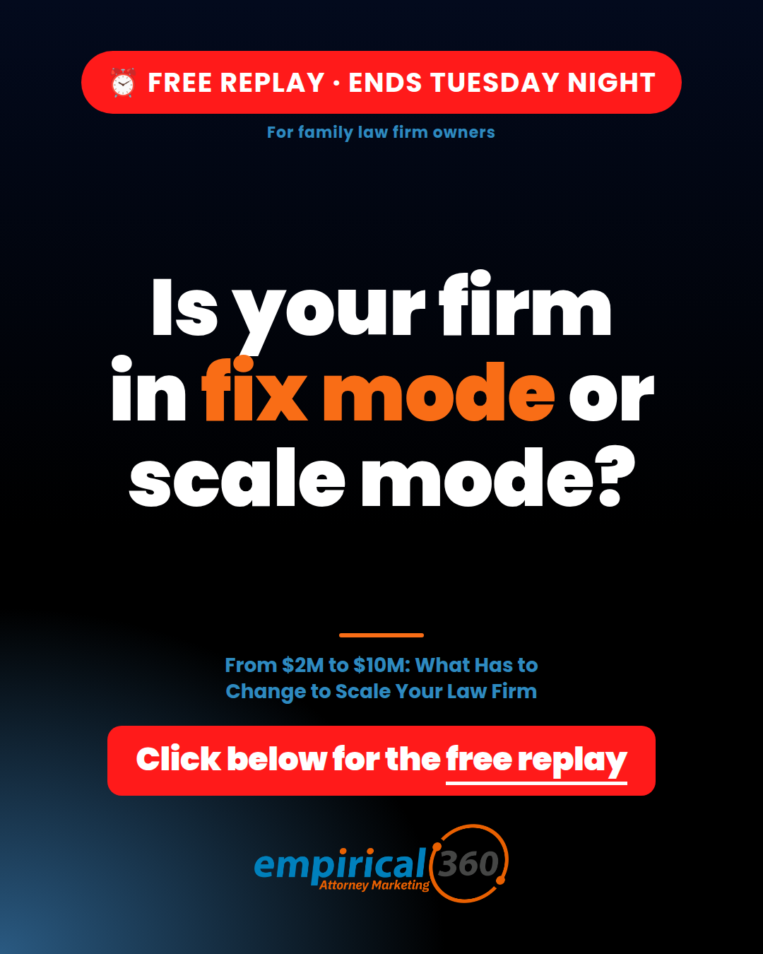 Empirical 360 Facebook ad: Replay Ends Tonight