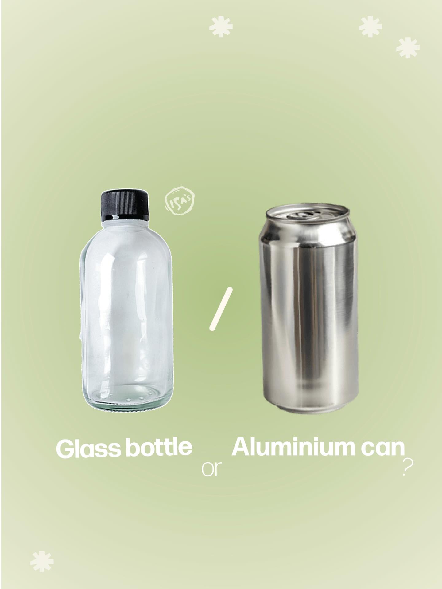 Isa's Kombucha Facebook ad: glass > cans ◎