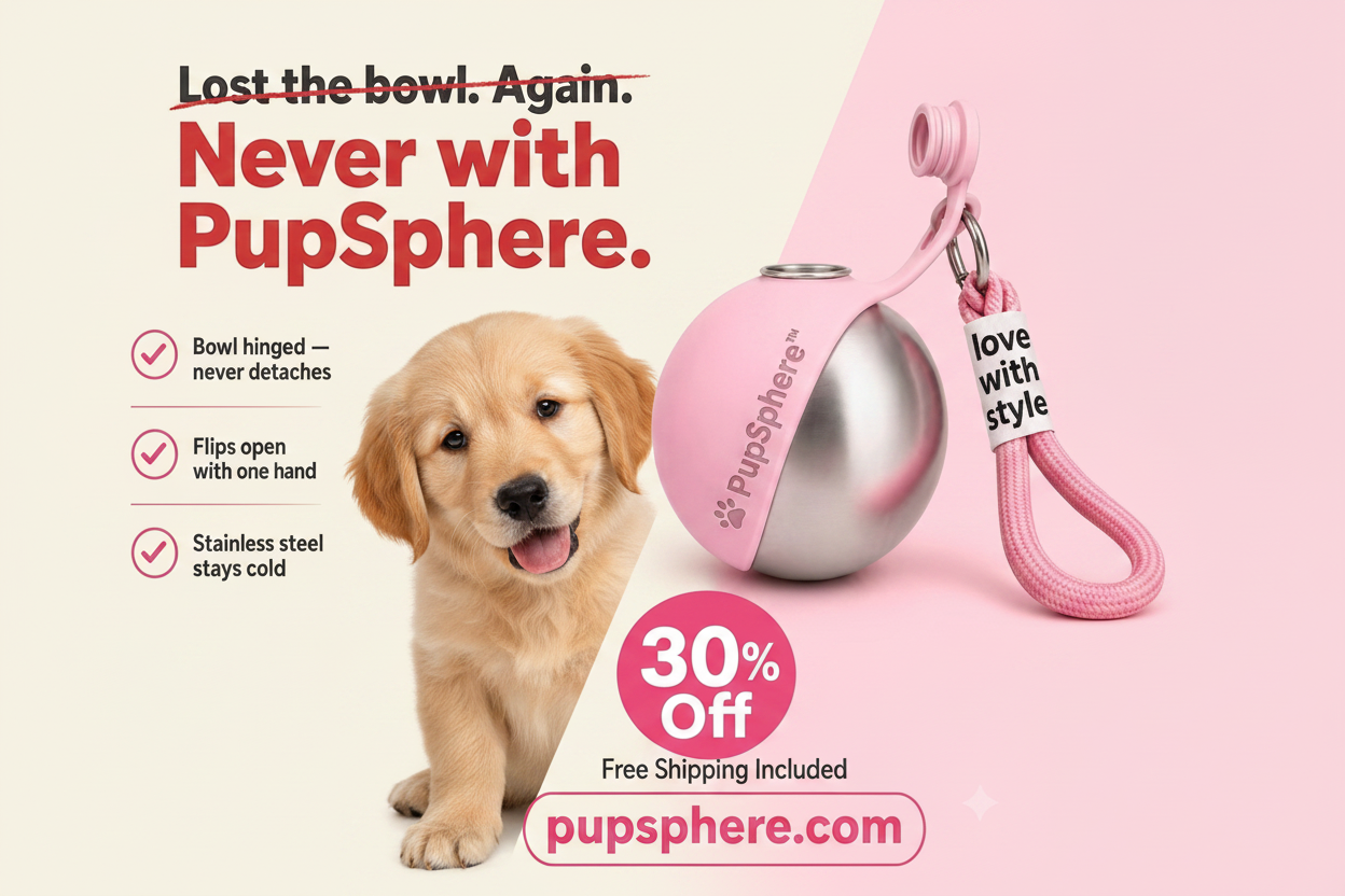 PupSphere Facebook ad: Hydrate Your Dog Anywhere, Instantly