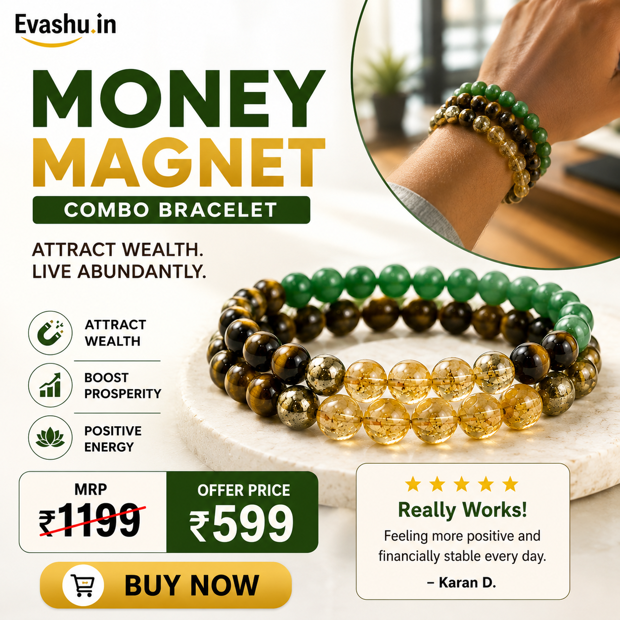 Evashu Crystals Facebook ad