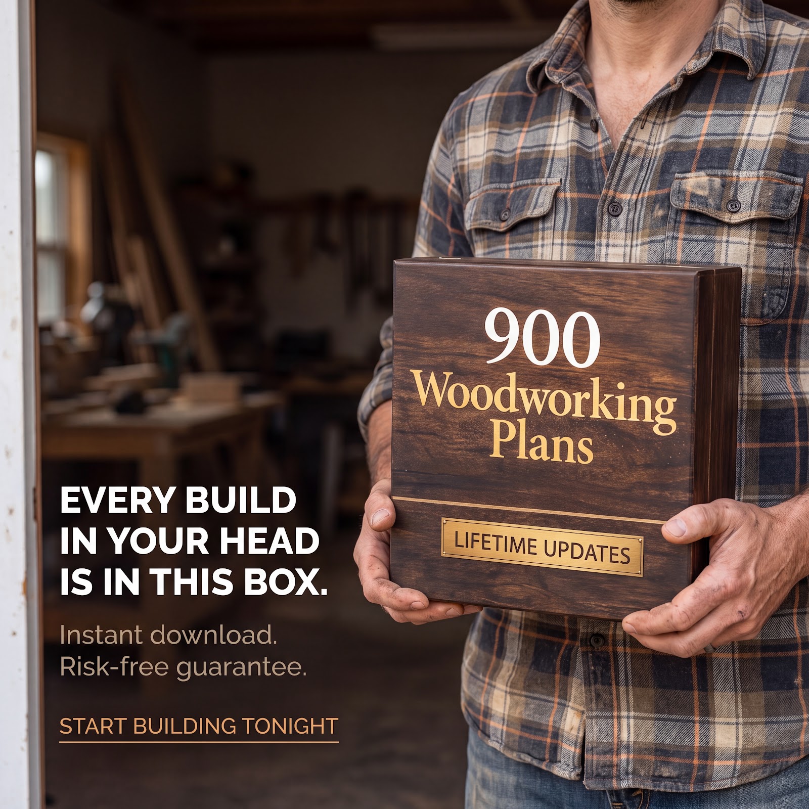 Nexora Facebook ad: +900 Woodworking Furniture Plans