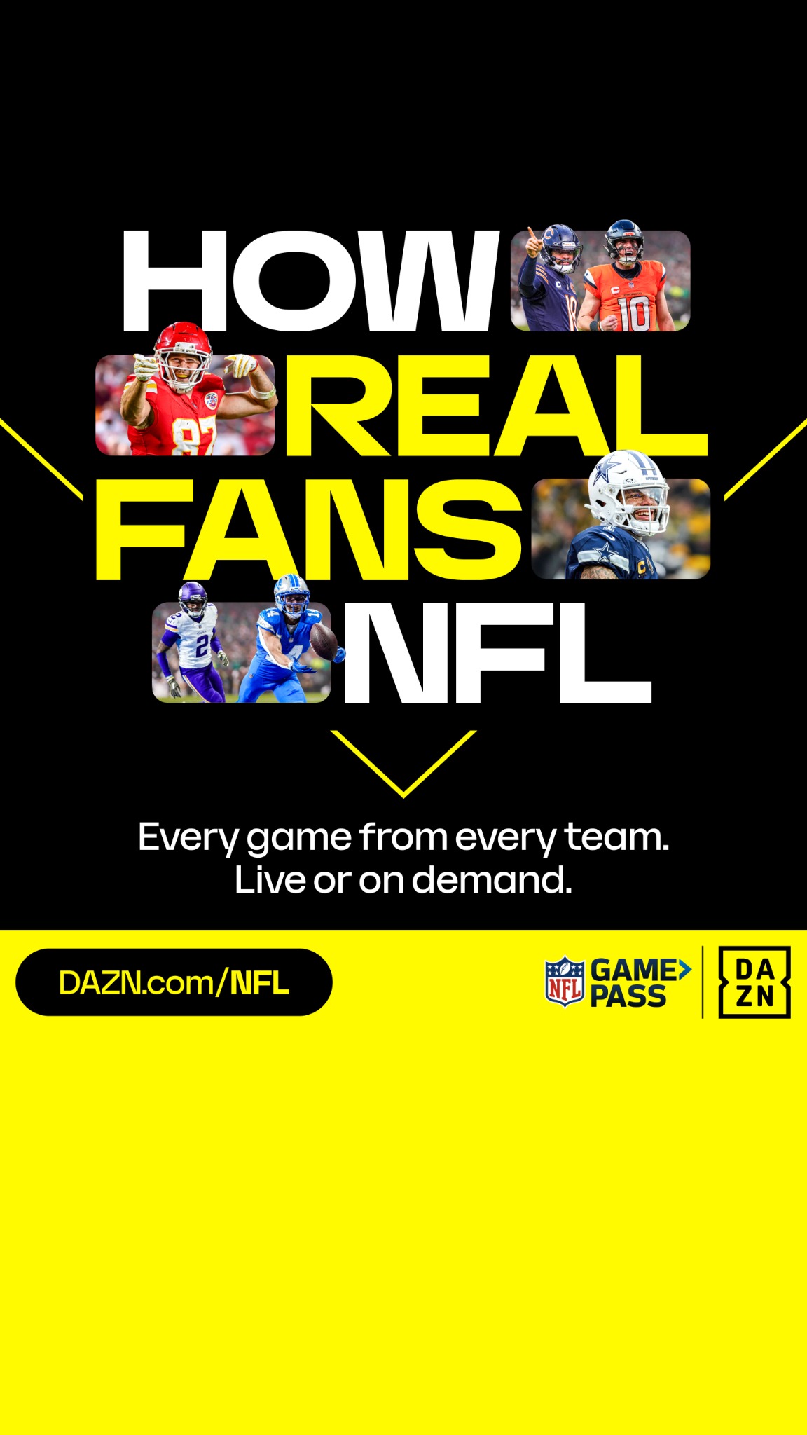 NFL on DAZN Facebook ad: NFL Game Pass on DAZN