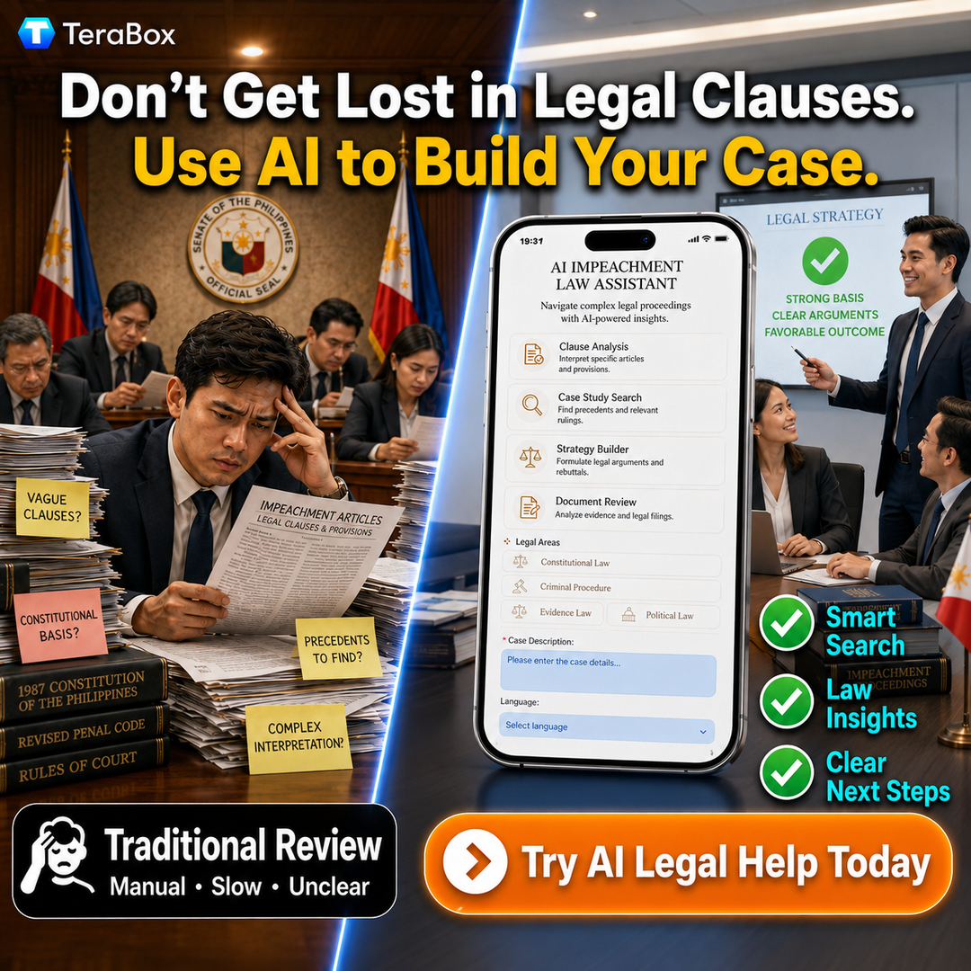 TeraBox.ai Facebook ad: Gabay sa Batas ng Impeachment