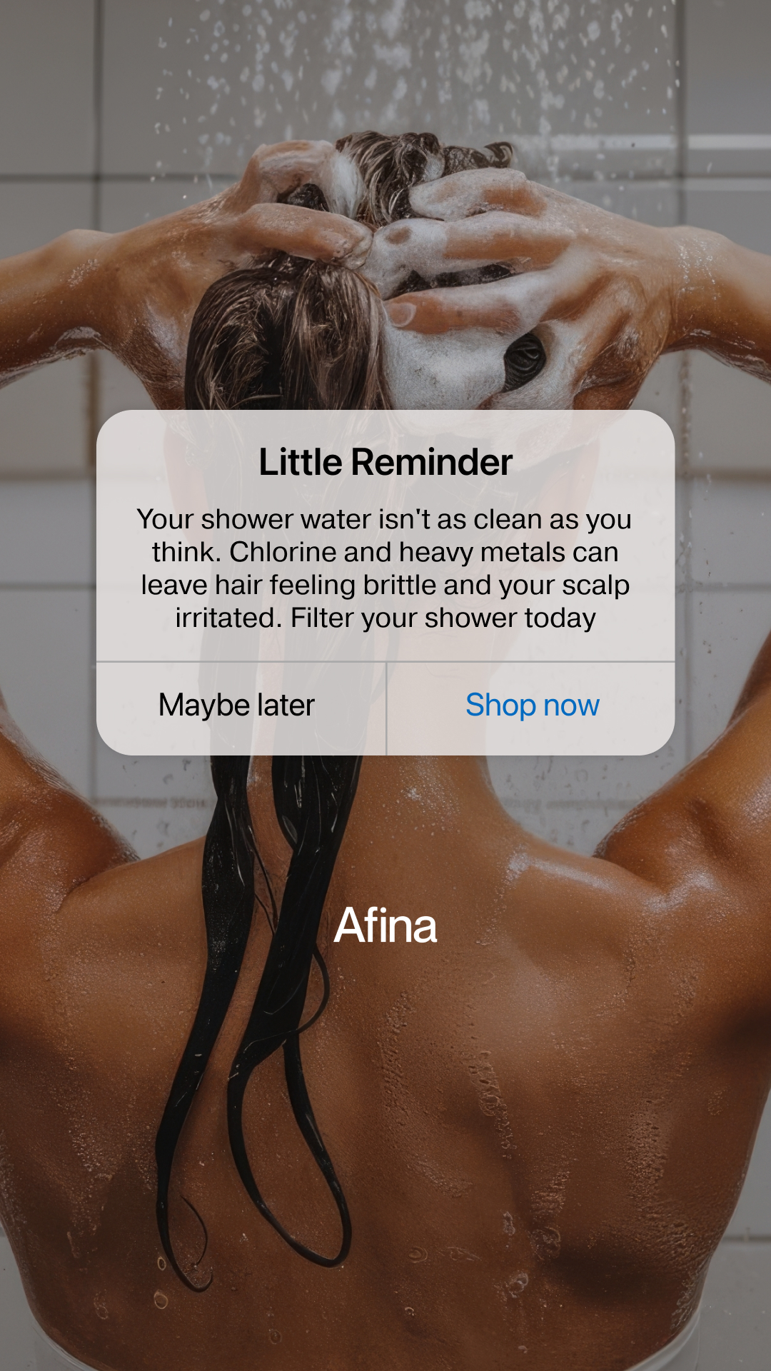 Afina Water Wellness Facebook ad