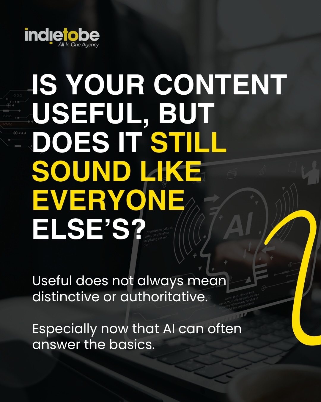 Indietobe agency Facebook ad: AI is changing how content earns visibility online.