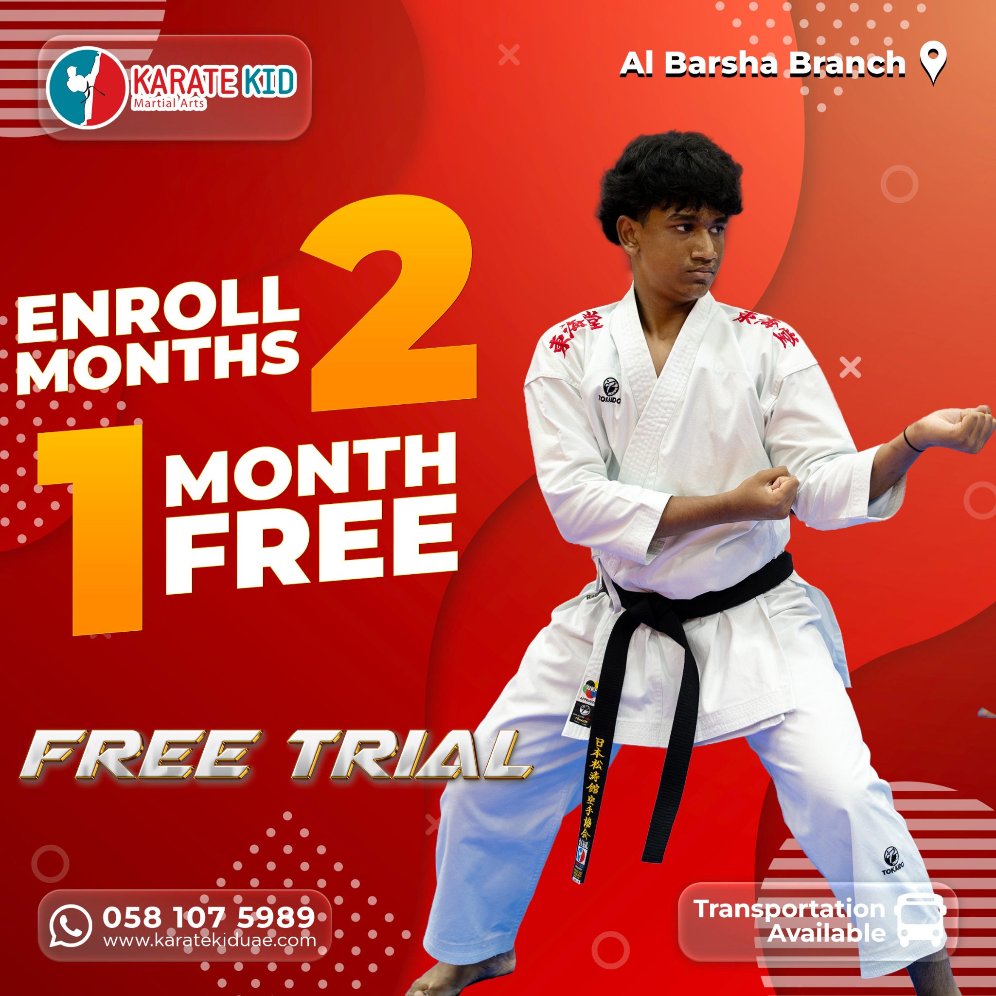 Karate Kid Martial Arts Facebook ad: Kickstart Your New Routine