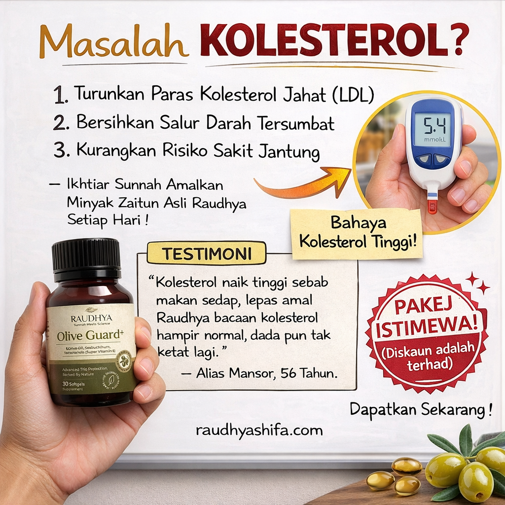 Raudhya Shifa Facebook ad: TURUNKAN BACAAN KOLESTEROL SKRG