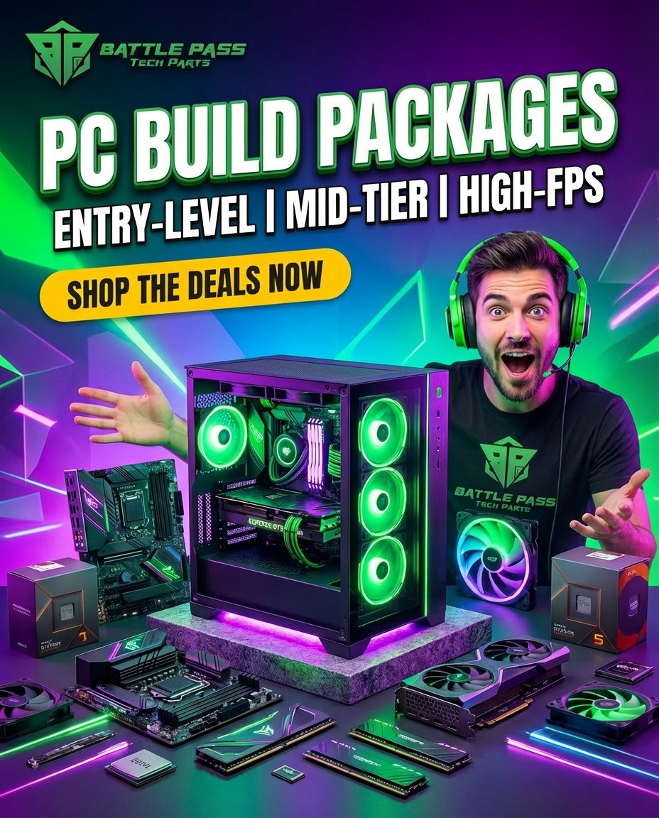 Battle Pass Tech Parts Facebook ad: Whether you’re buying your first PC, upgrading for…